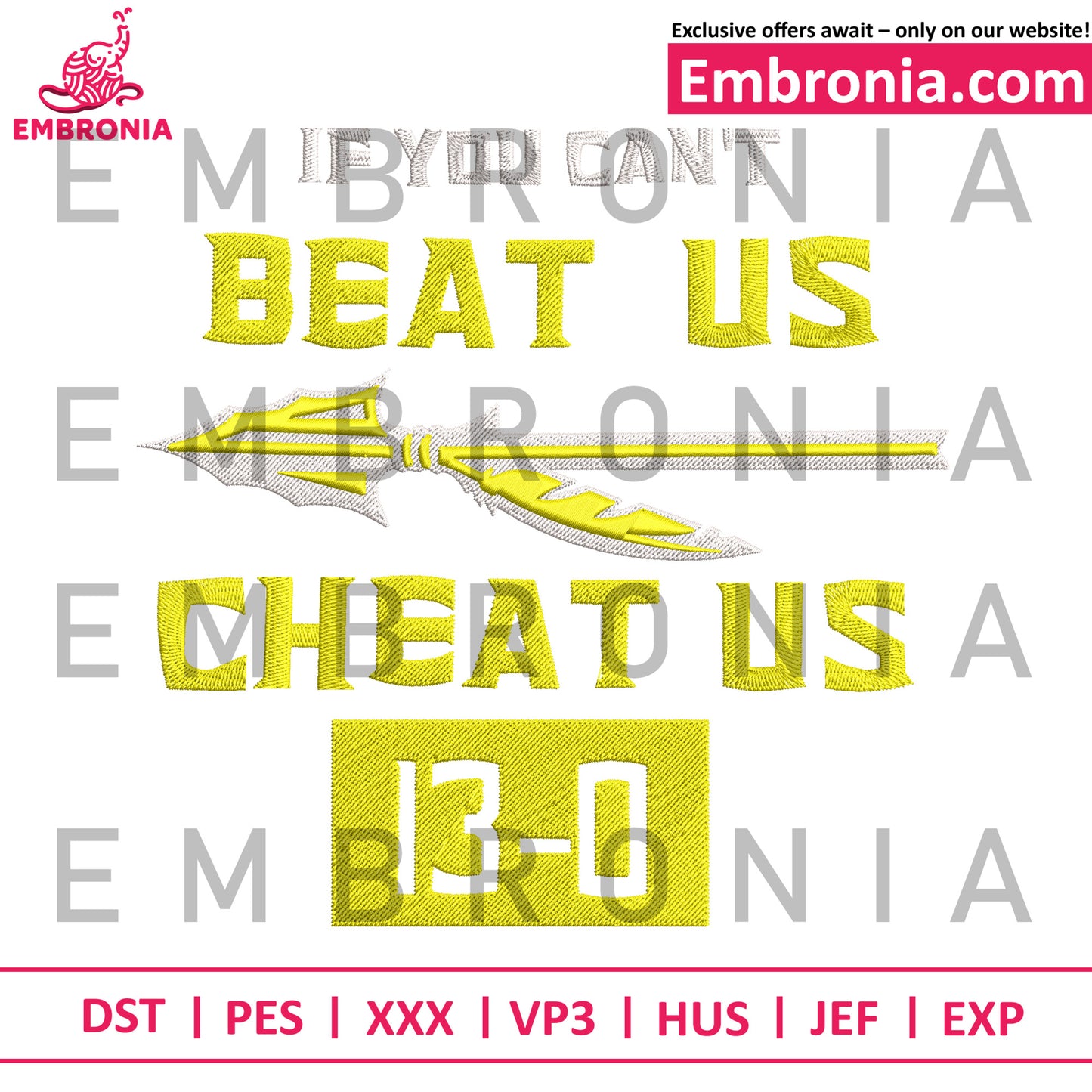 Arrow beat us embroidery