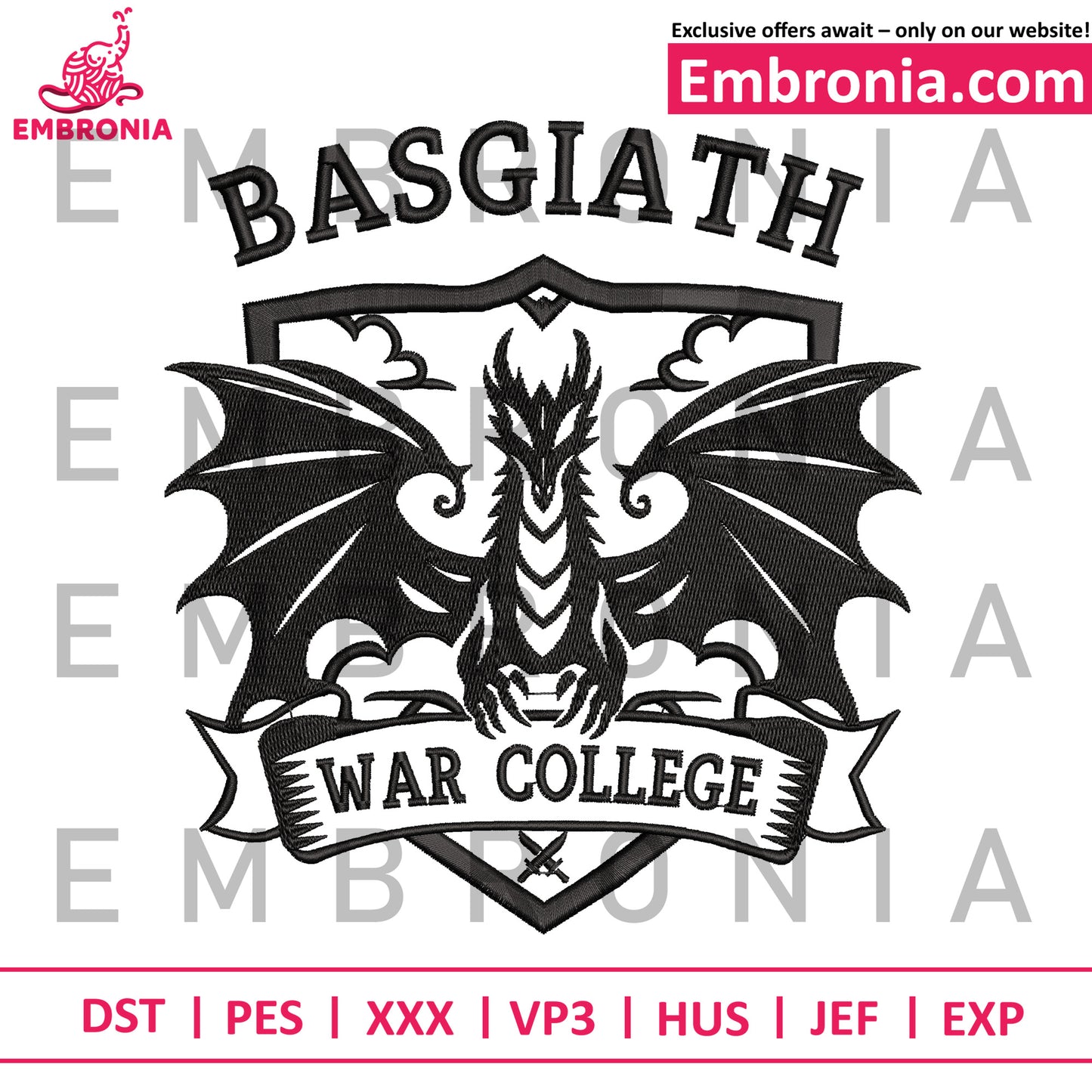 Basgiath design embroidery
