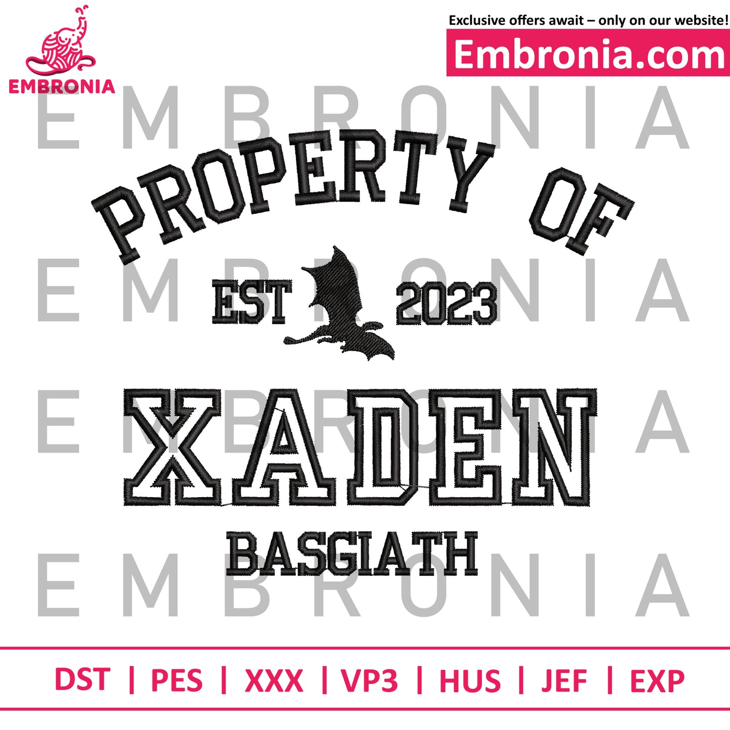 Basgiath xaden embroidery