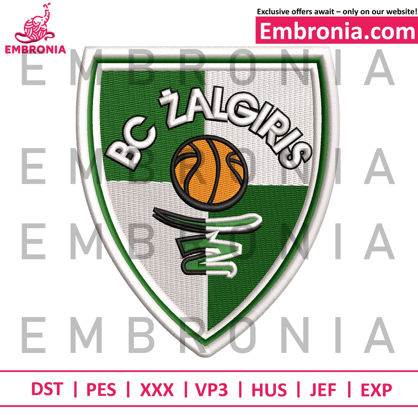 Bc zalgirls embroidery, cheer team logo embroidery, basketball spirit design embroidery