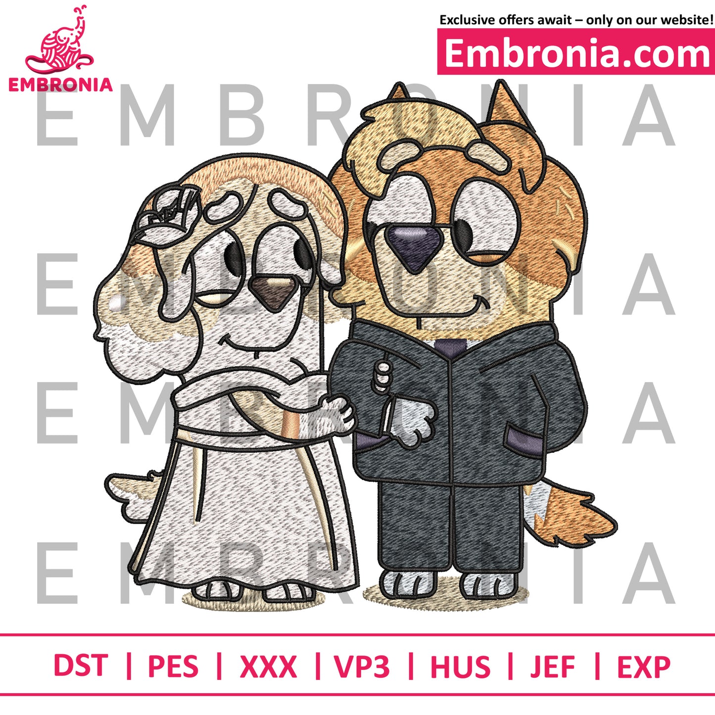 Bingo and wife embroidery