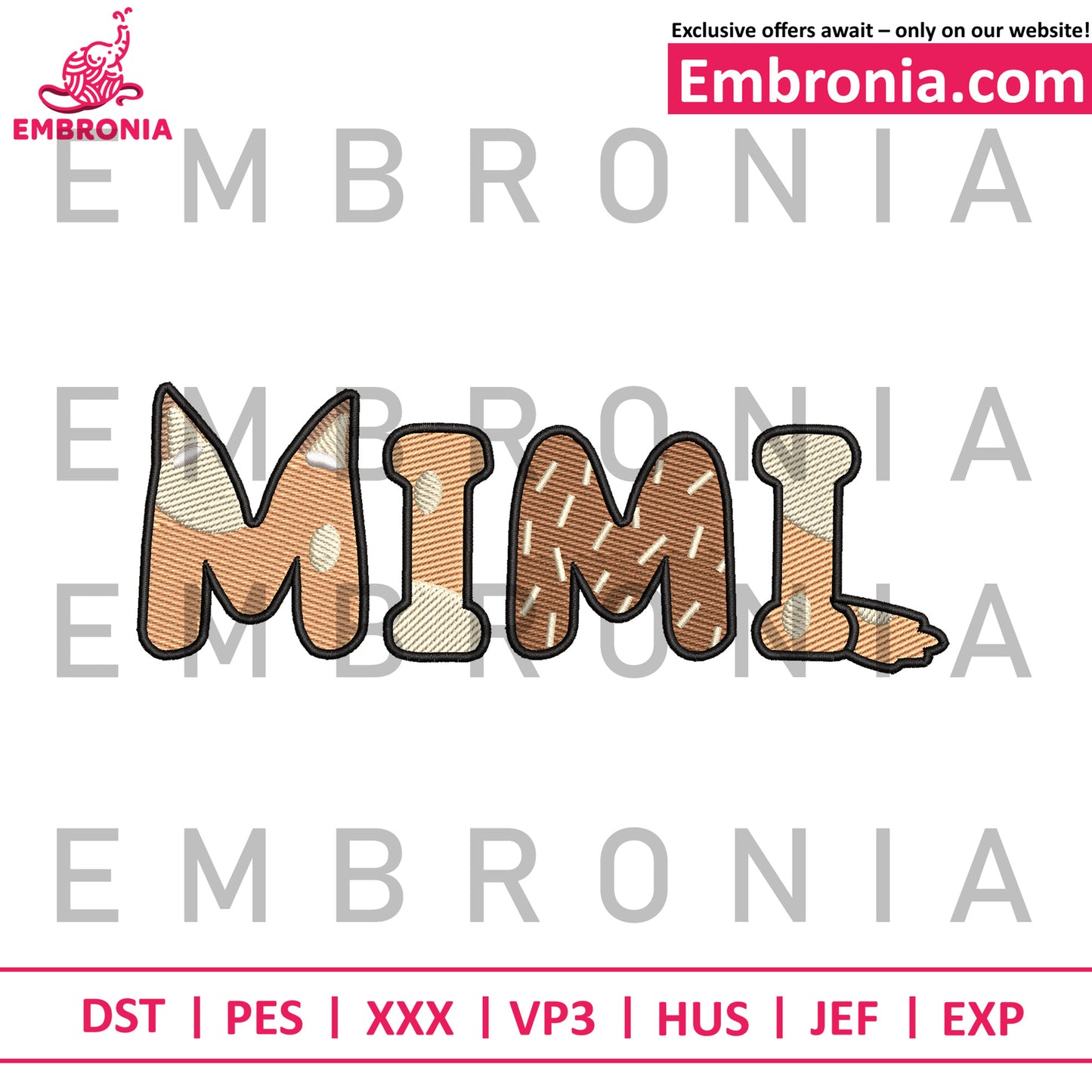 Bingo mimi embroidery