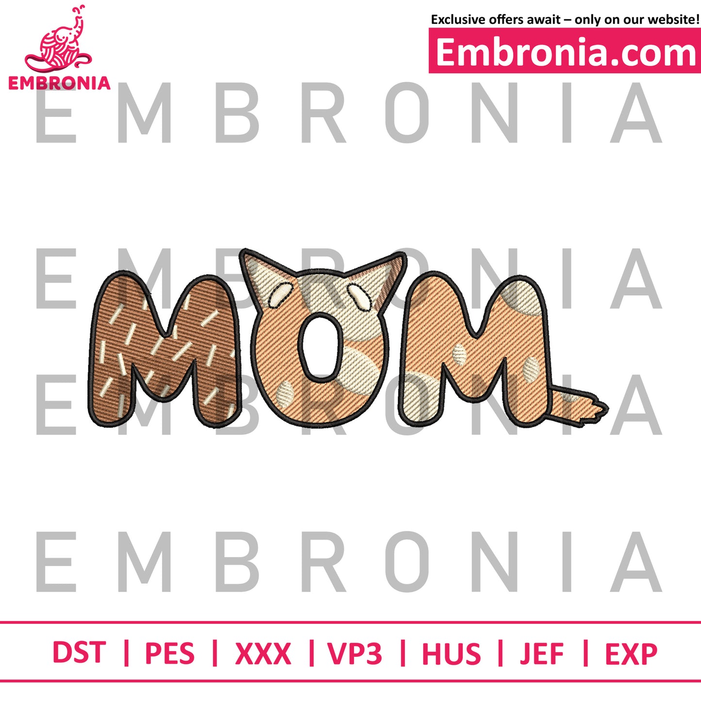 Bingo mom embroidery design