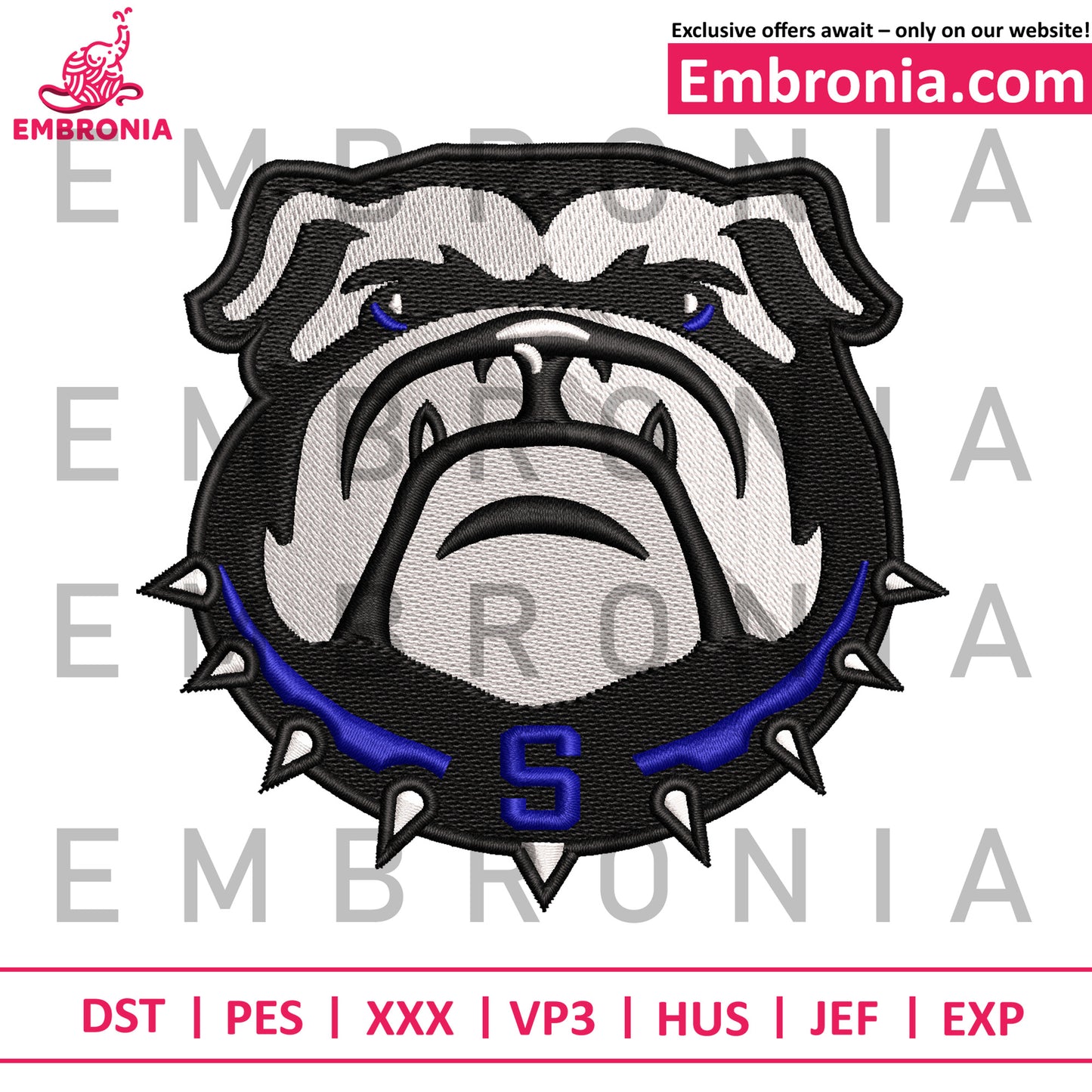 Bulldog embroidery