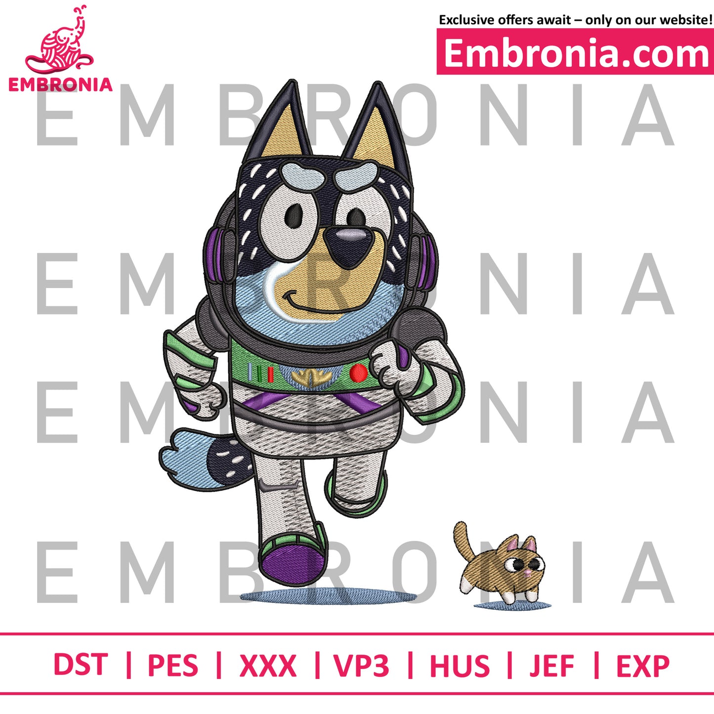 Buzz lightyear bluey embroidery