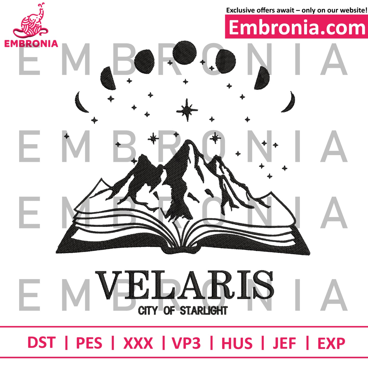 City of starlight embroidery design