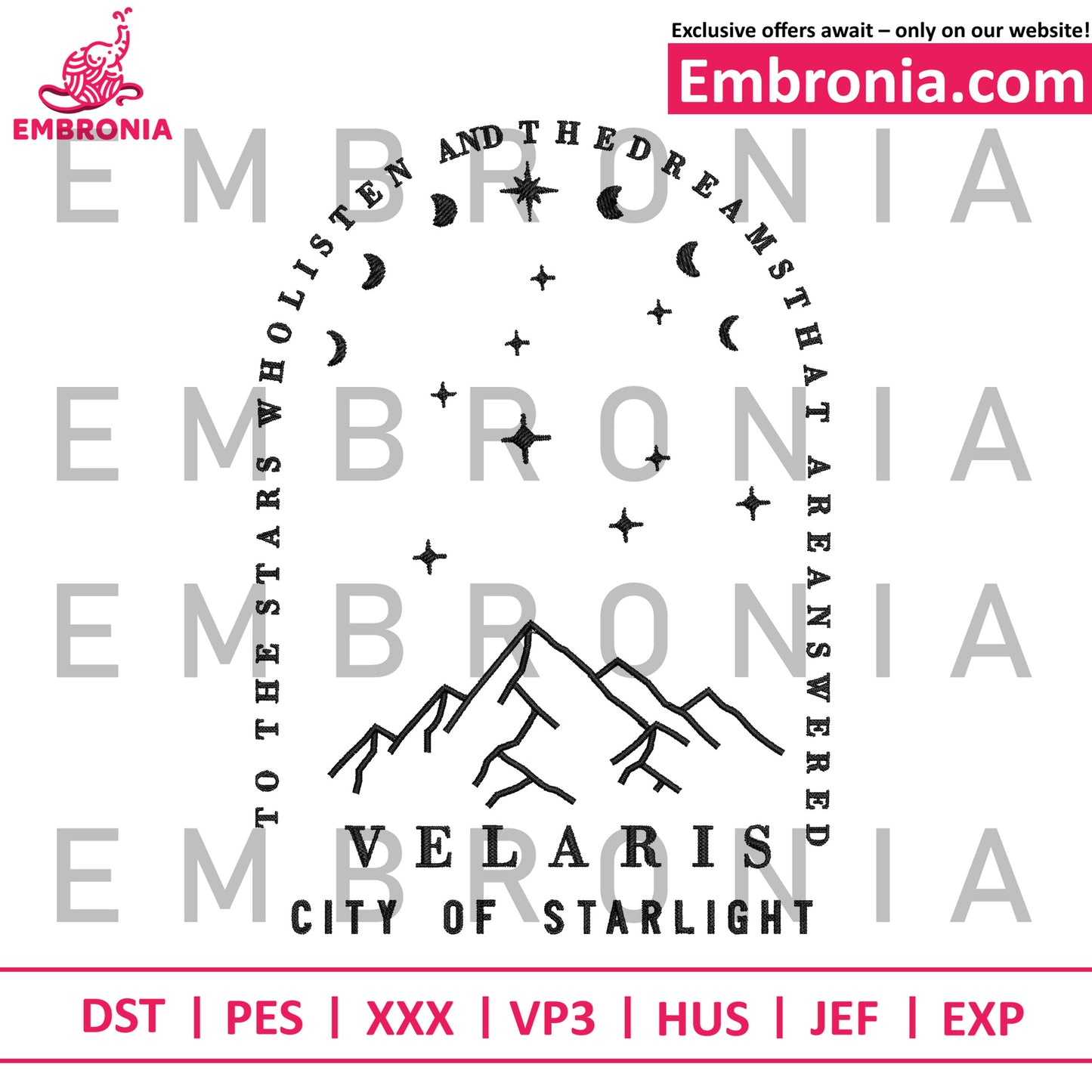 City of star light embroidery