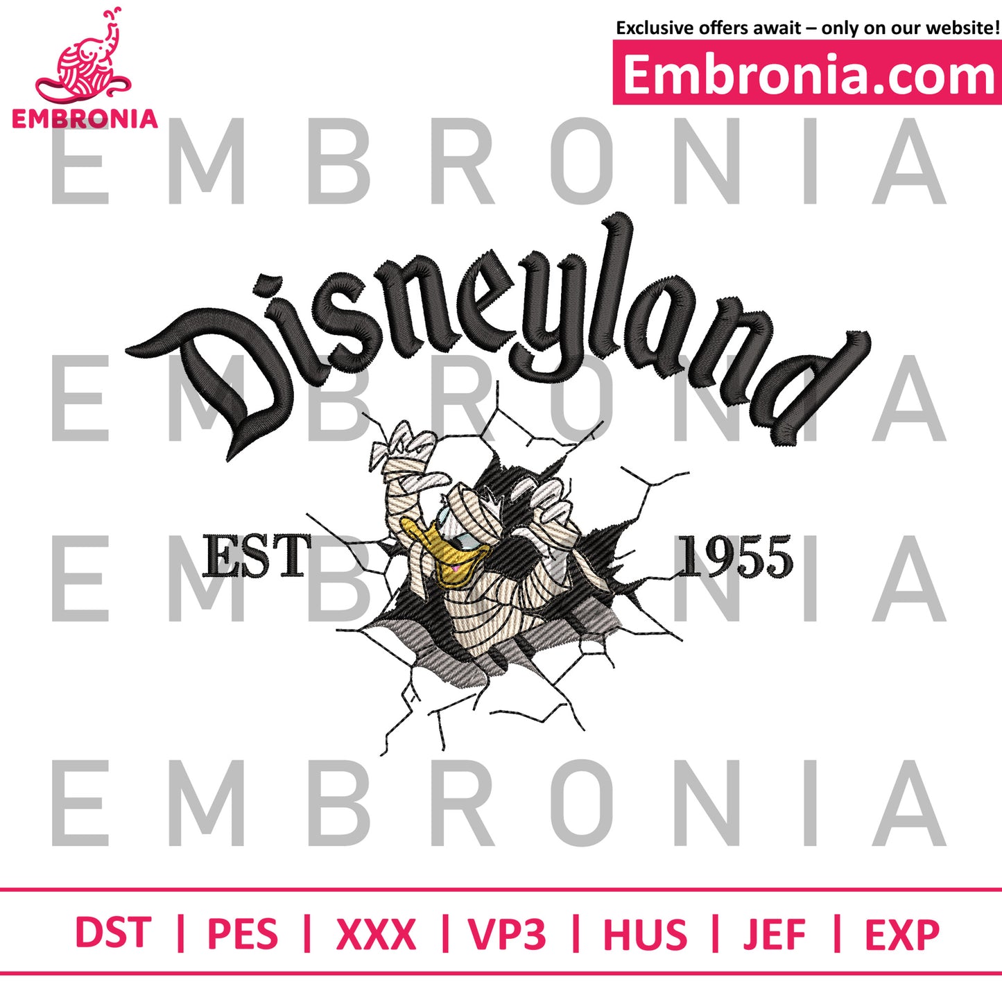 Donald mummy embroidery