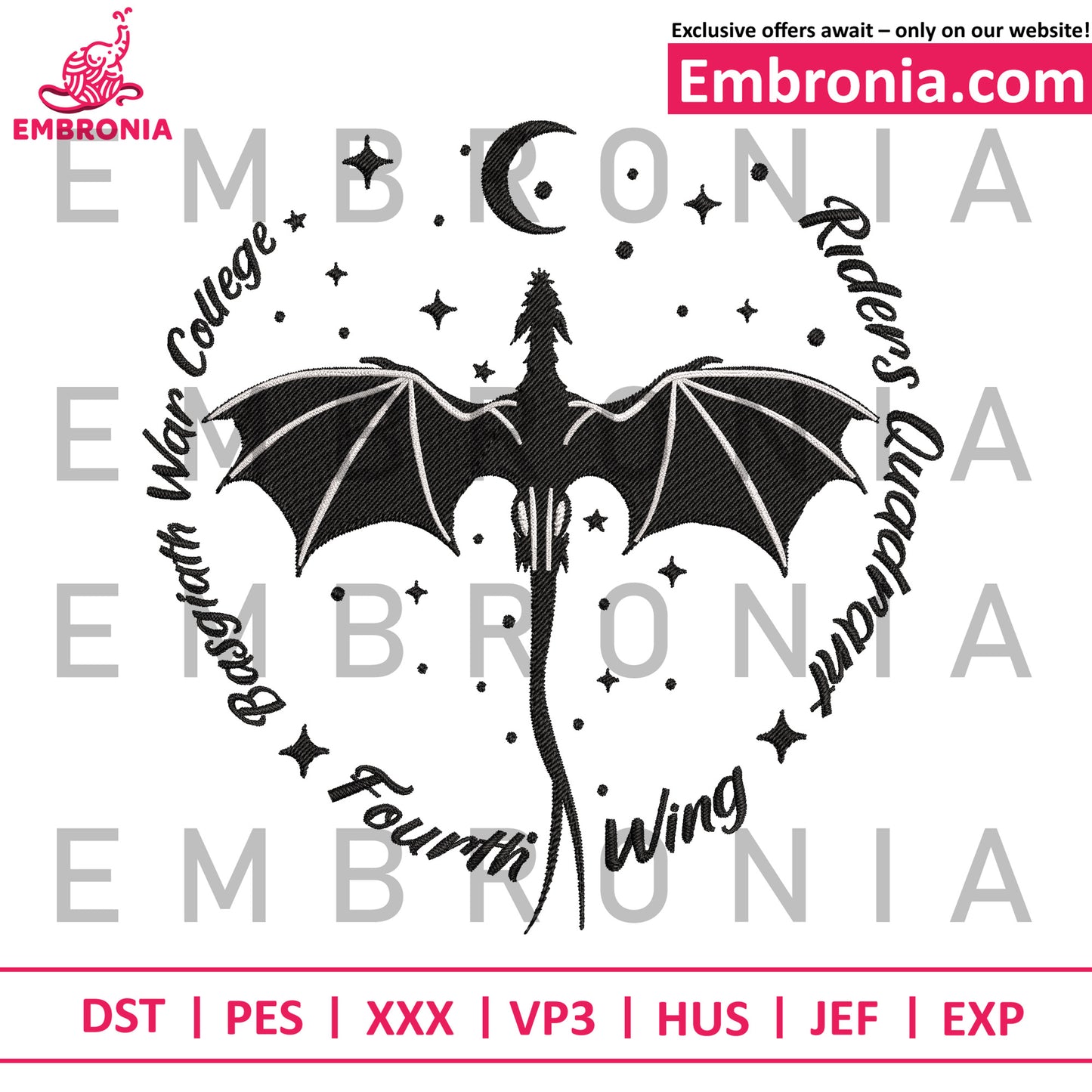 Dragon fire embroidery design