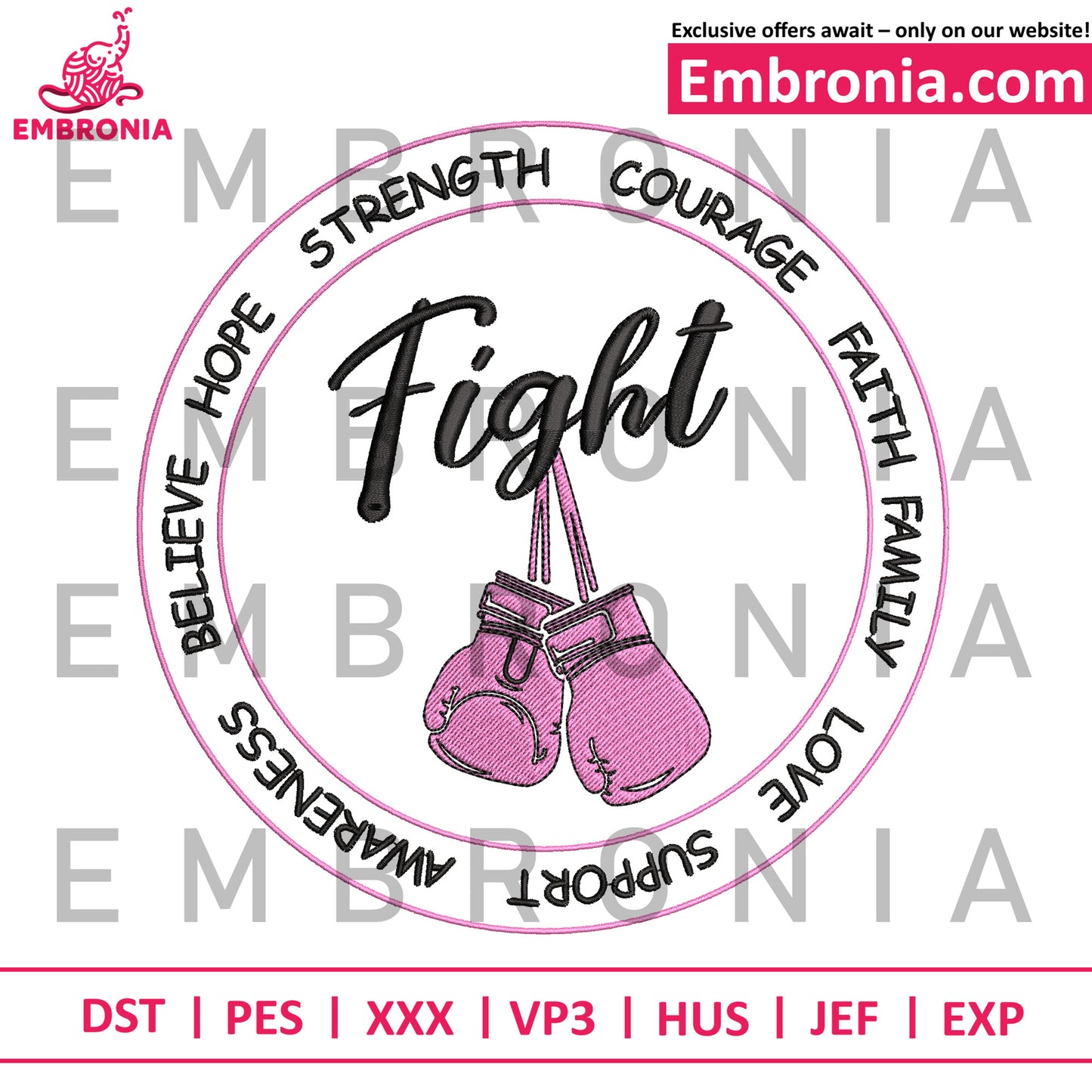 Fight boxing ring embroidery