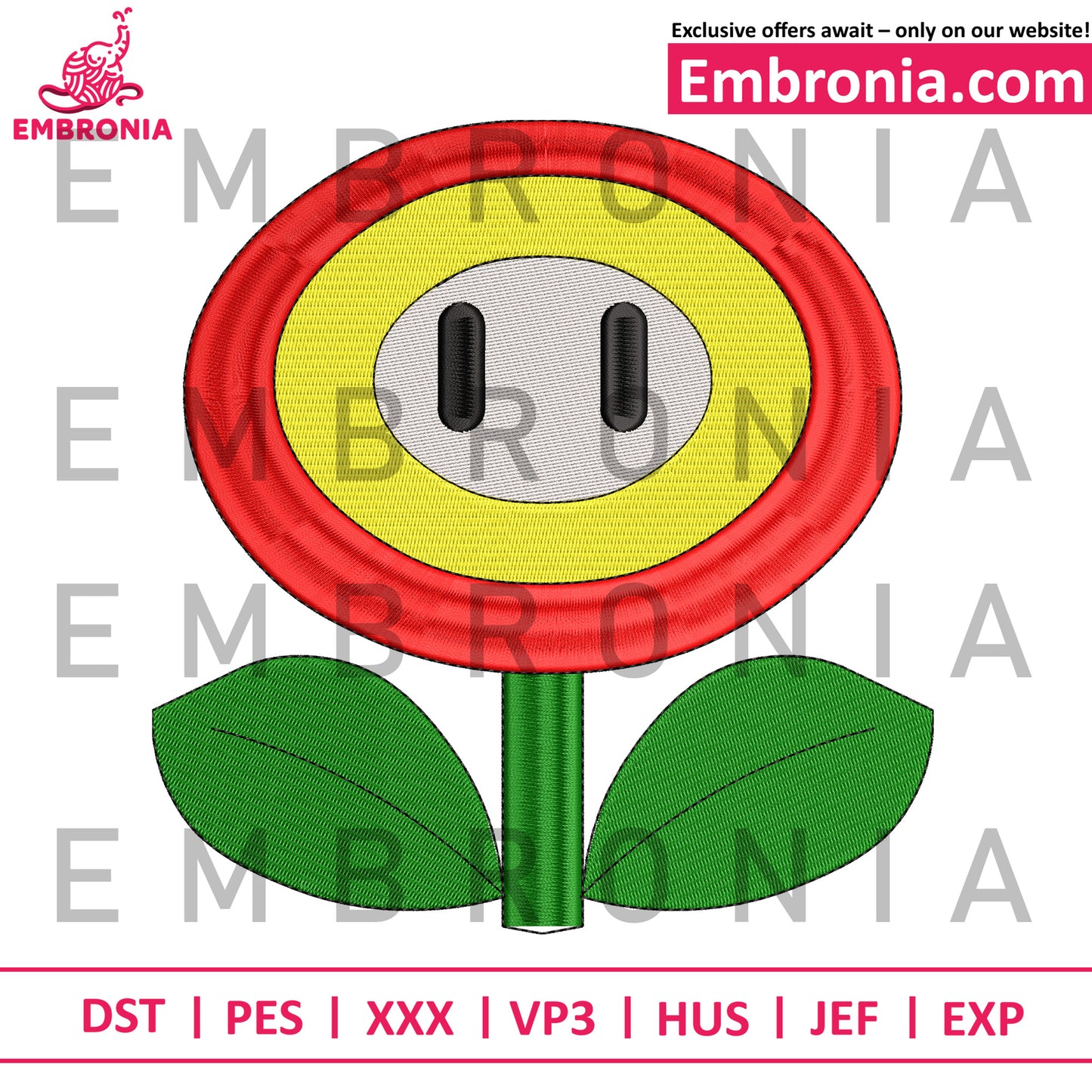 Flower Mario embroidery