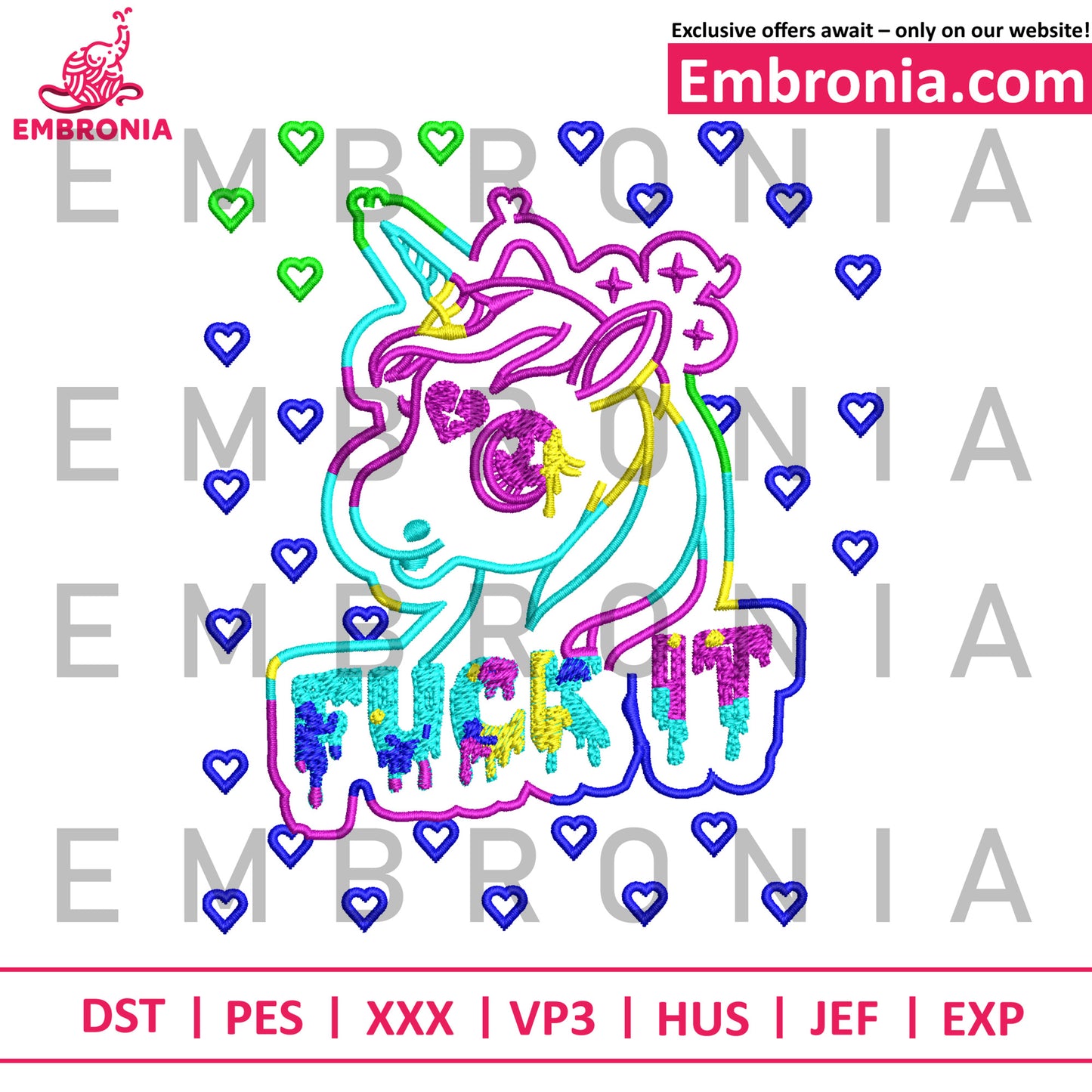 Fuck it unicorn funny embroidery