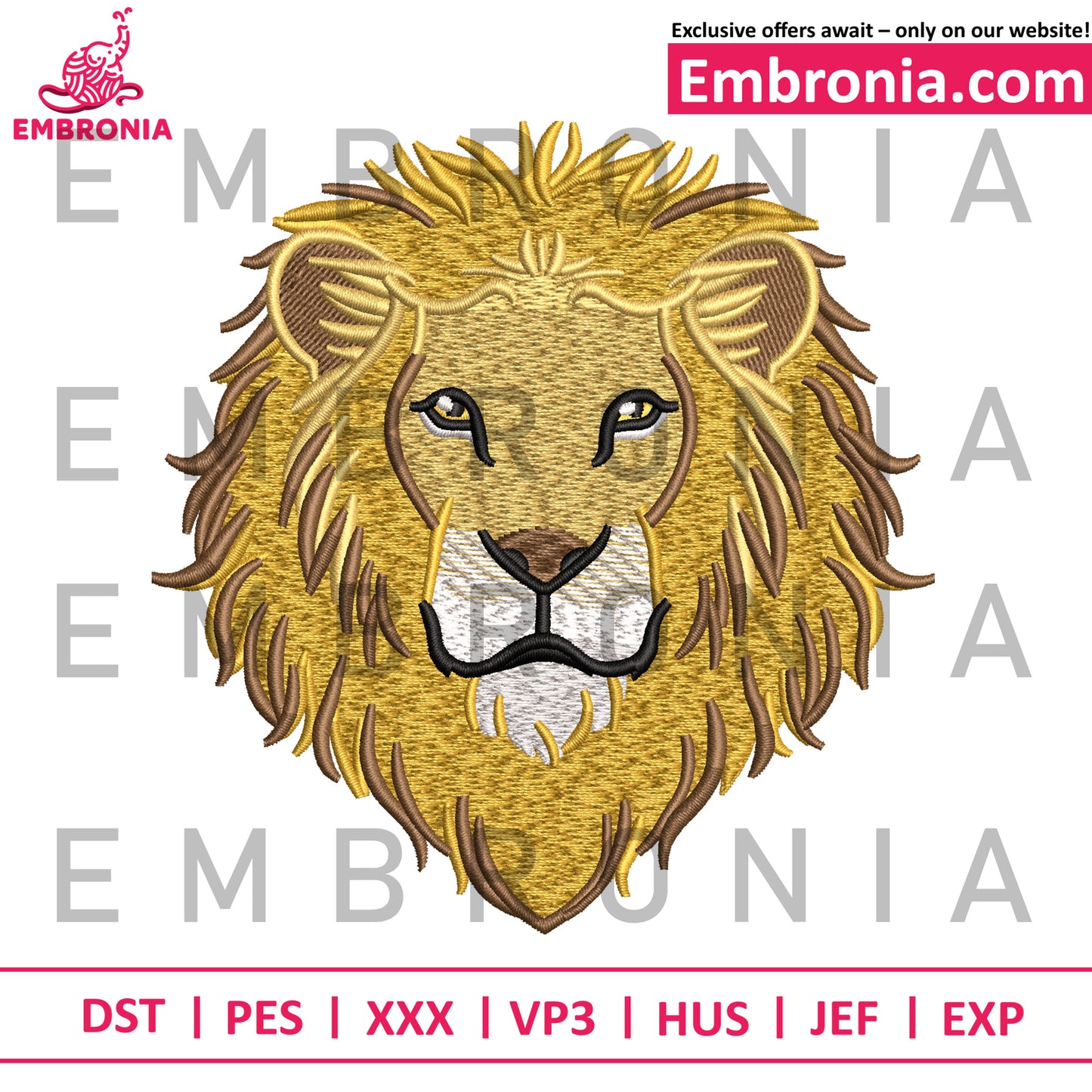 Golden lion embroidery, lion patch embroidery, royal animal embroidery