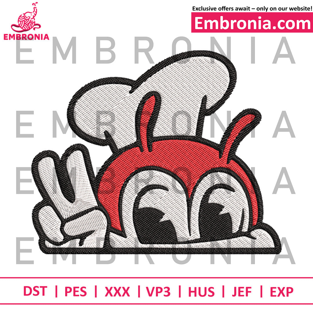 Jollibee peek embroidery