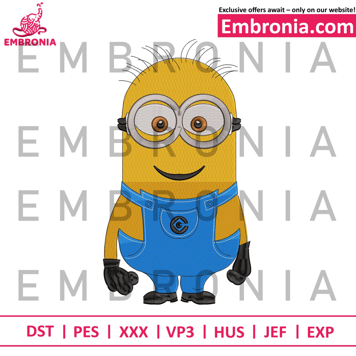 Kevin the Minion embroidery designs