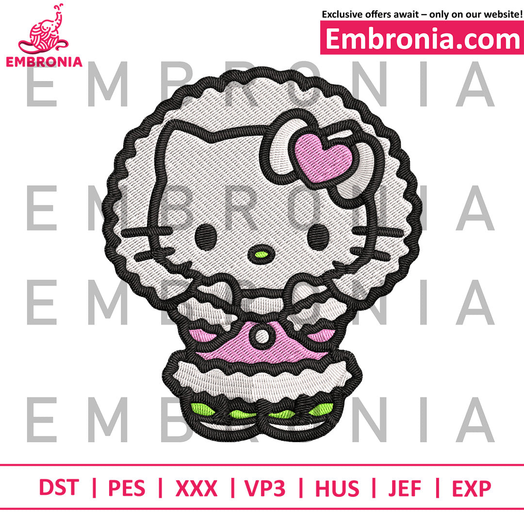 Kitty pink embroidery