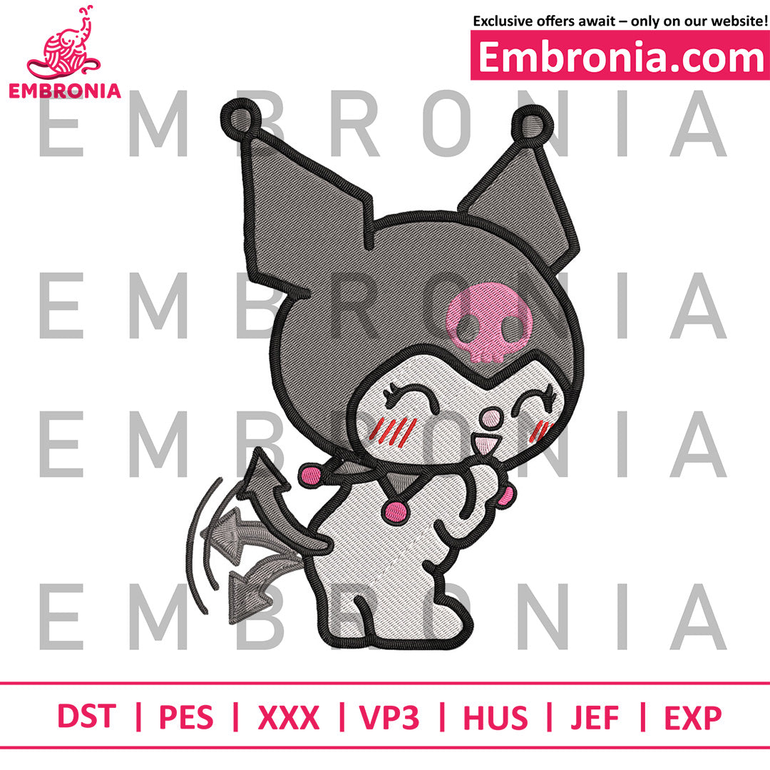 Kuromi sticker embroidery design