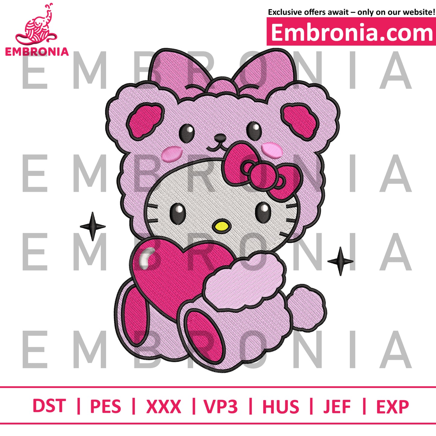 Lovely hello kitty embroidery