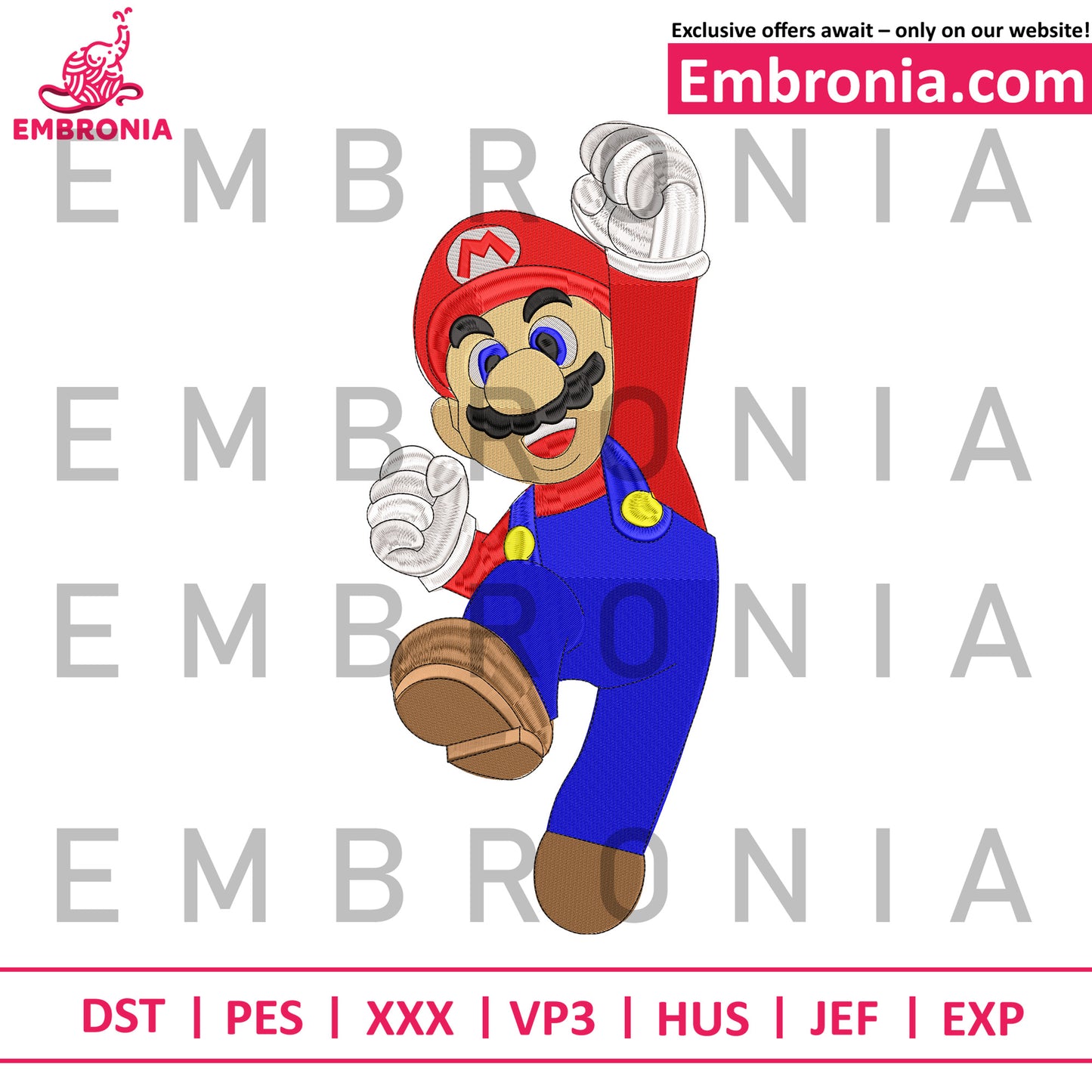 Mario embroidery design