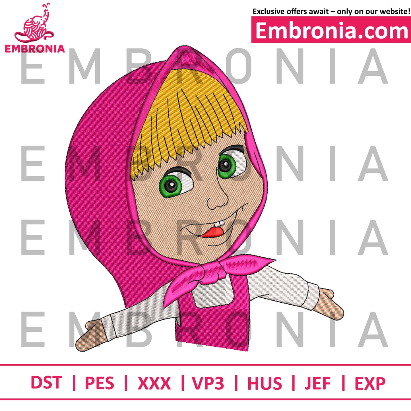 Masha cartoon embroidery