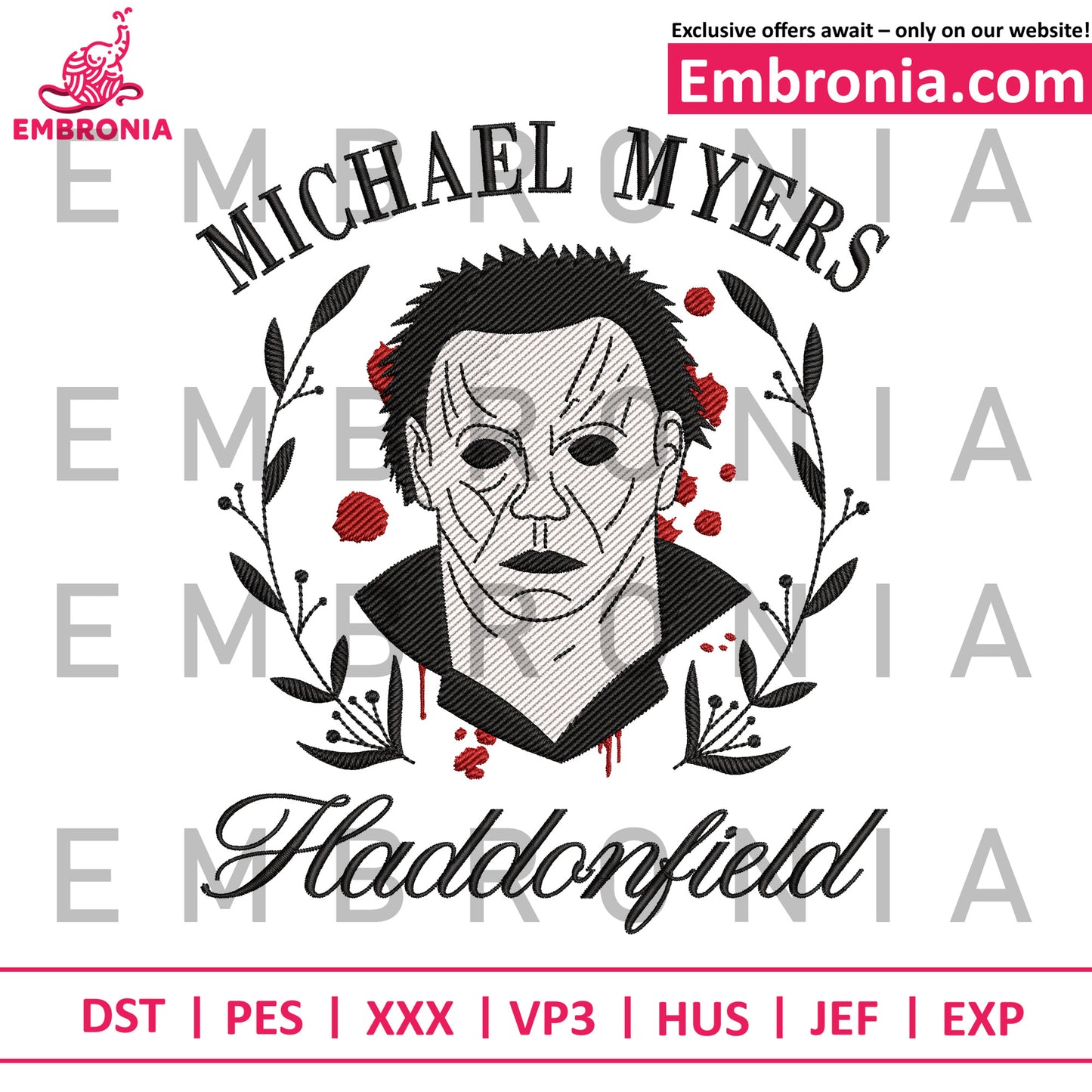 Michael myers haddonfield embroidery