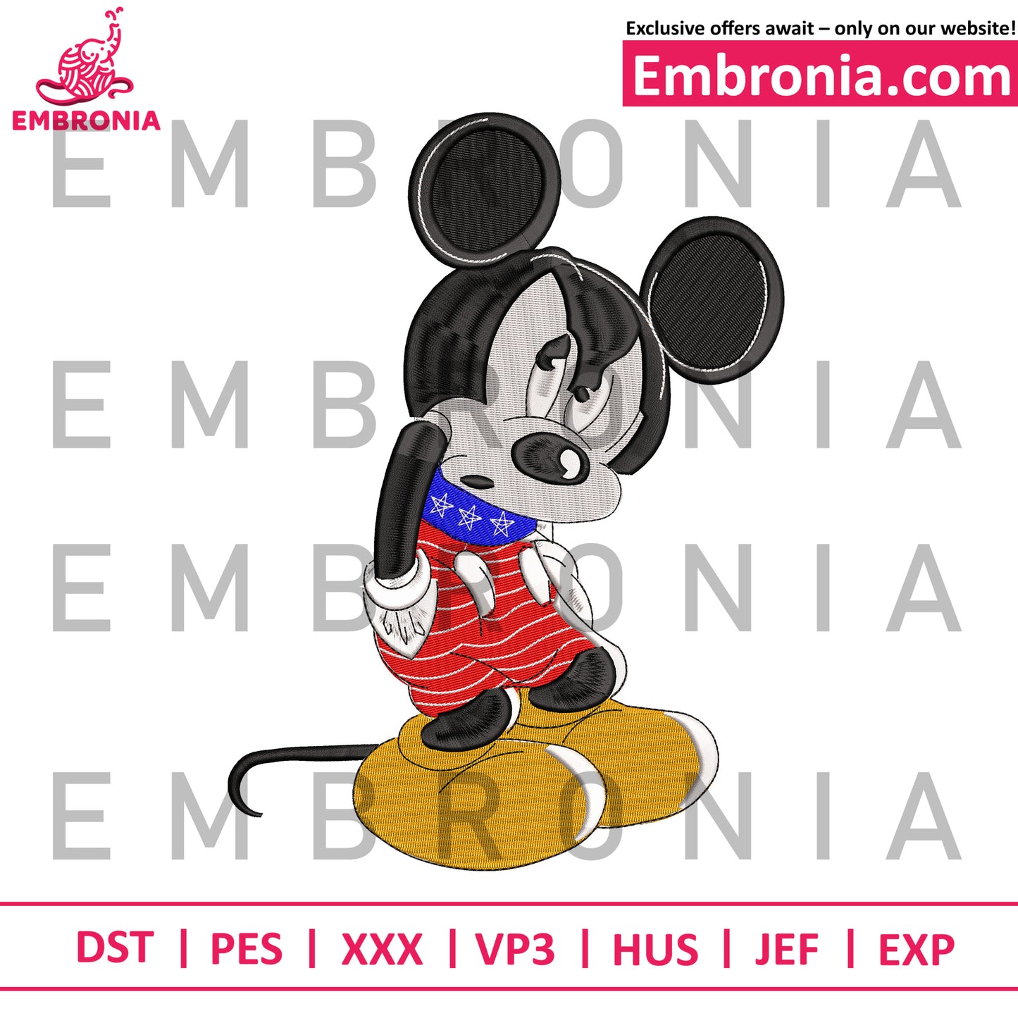 Mickey disney embroidery logo design, disney cartoons embroidery, cute characters embroidery (Copy)