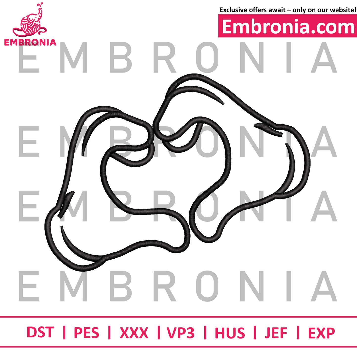 Mickey hand logo embroidery