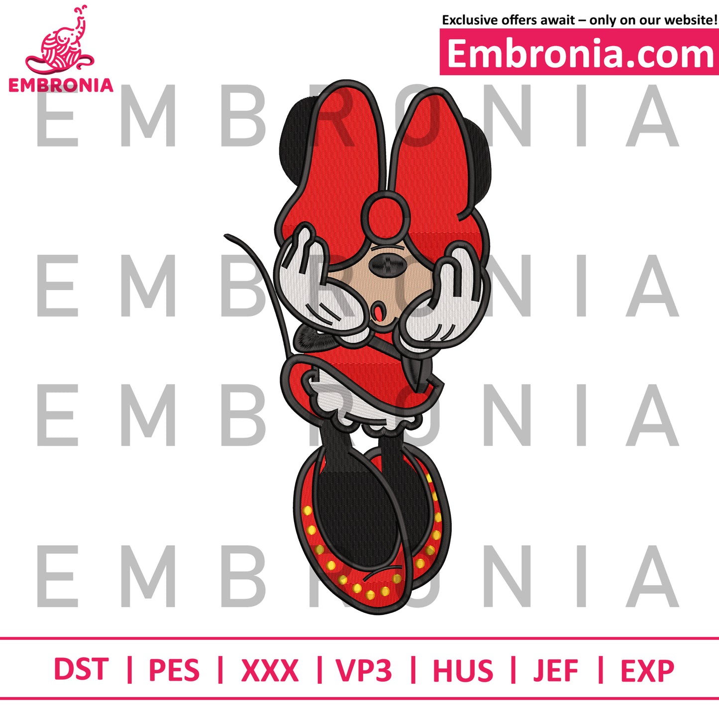 Minnie disney embroidery design