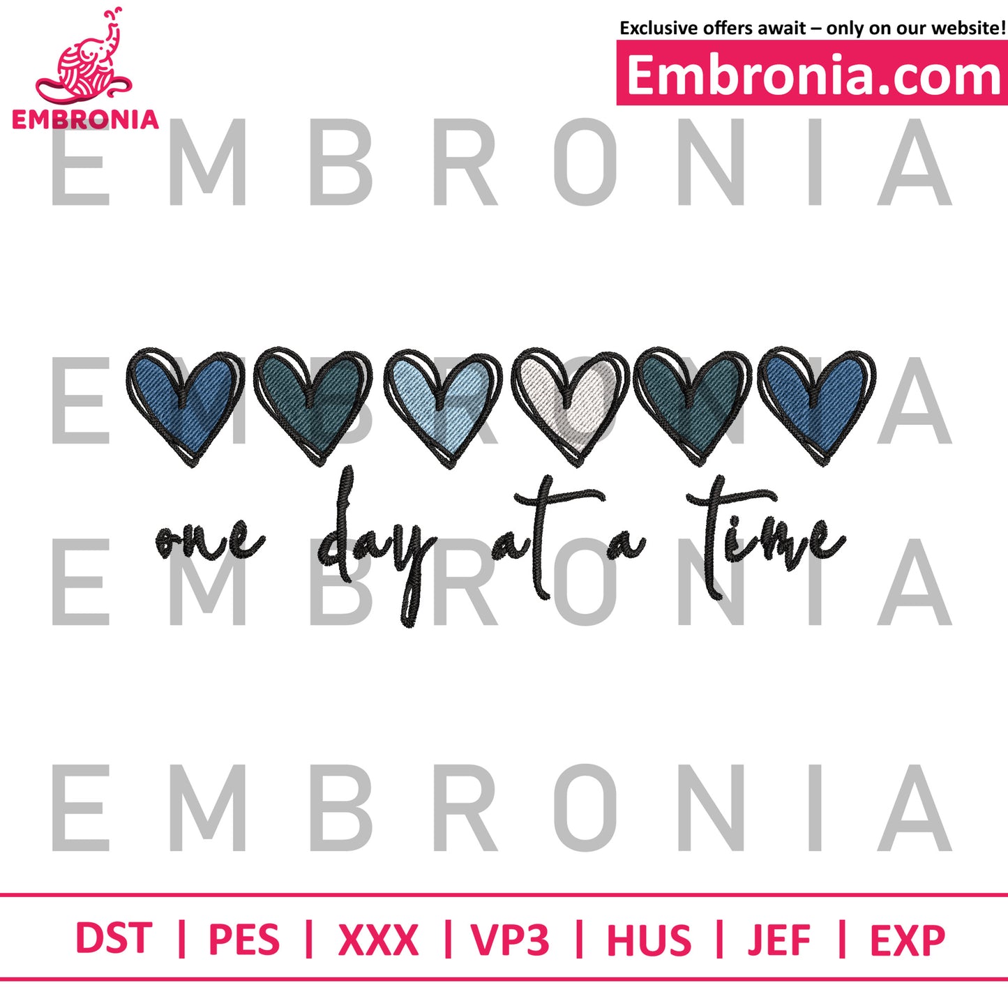 One day at a time embroidery