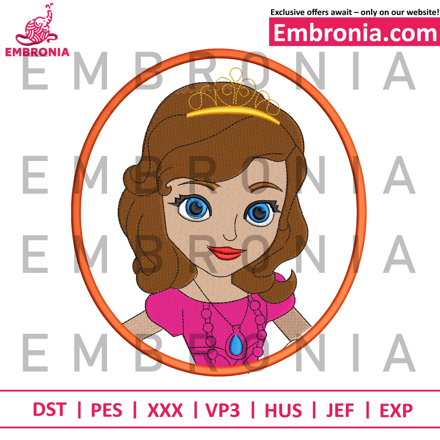 Princess Sofia embroidery