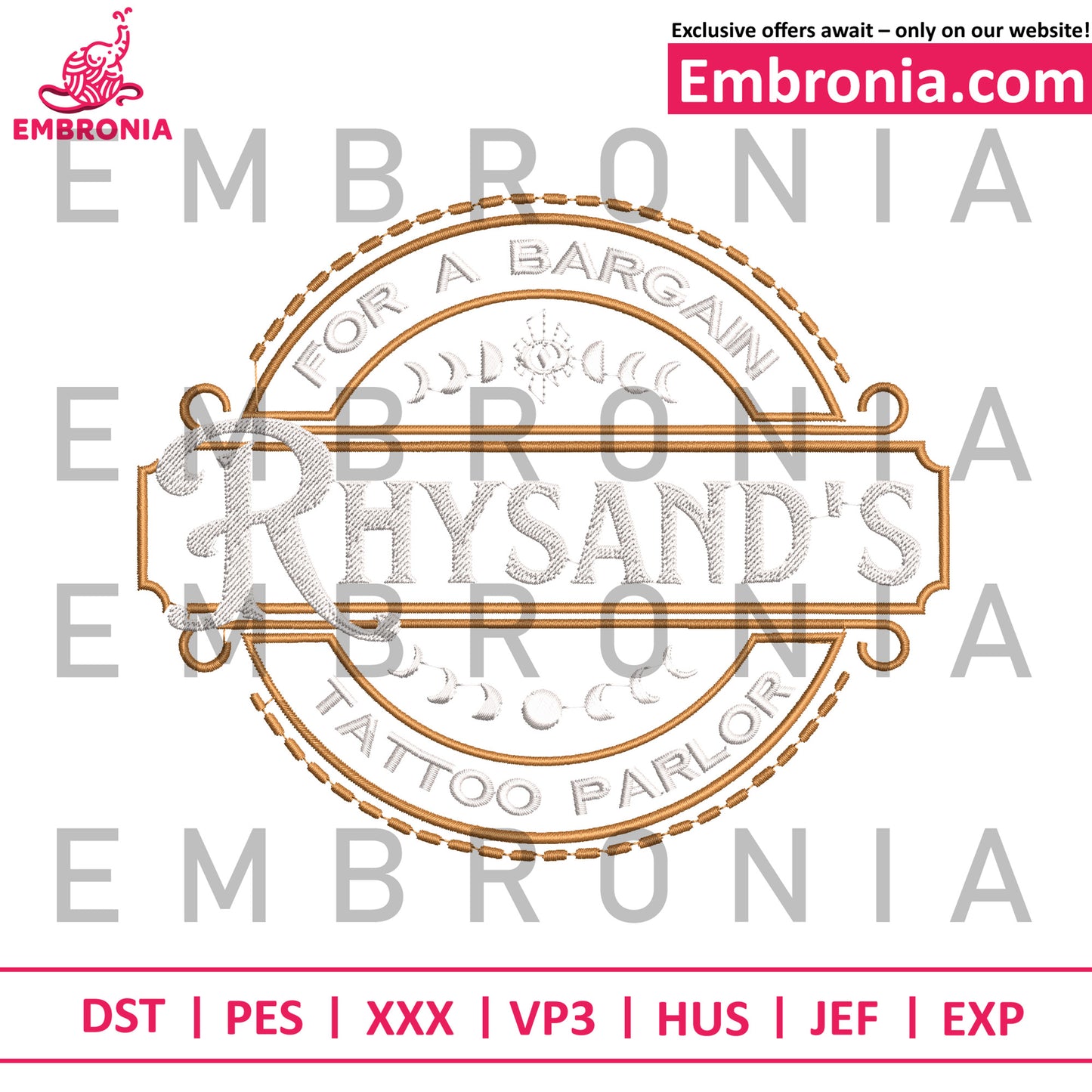 Rhysands logo embroidery