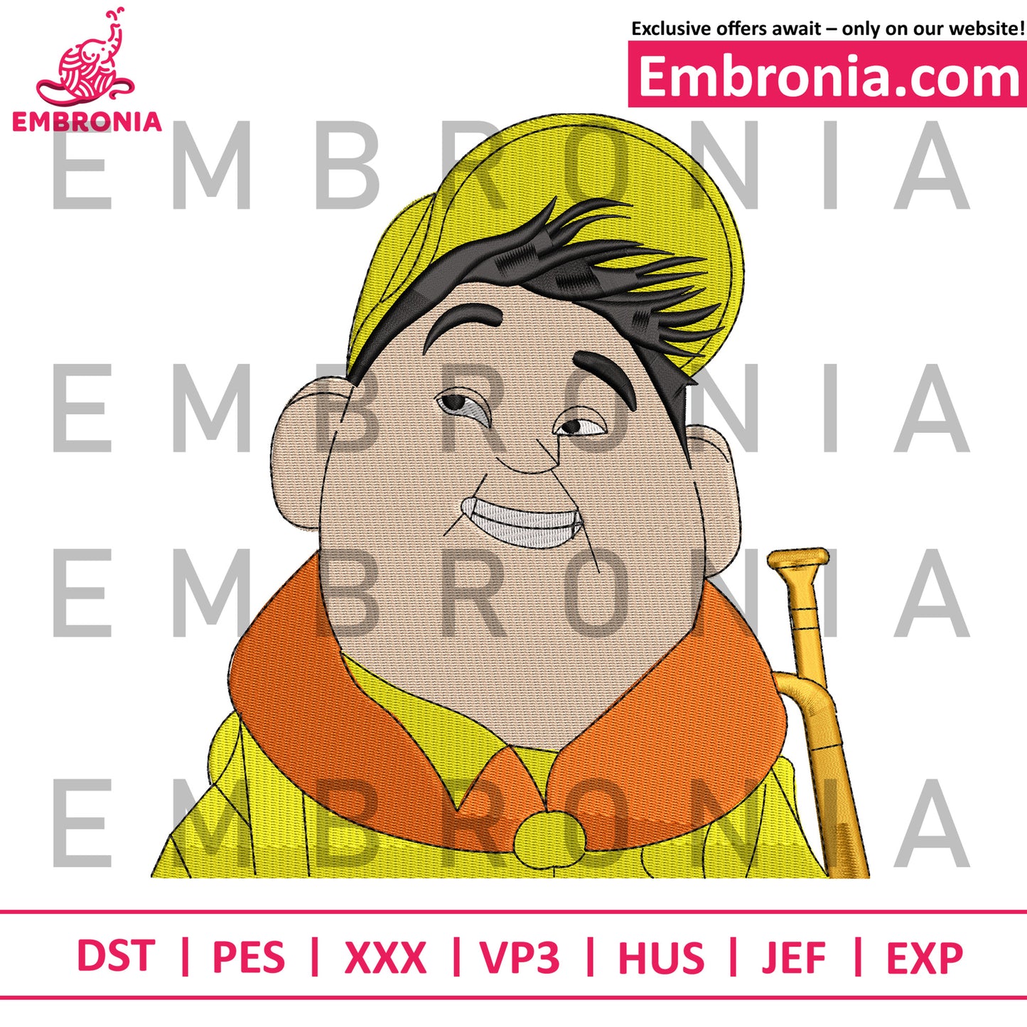 Russell cartoon embroidery