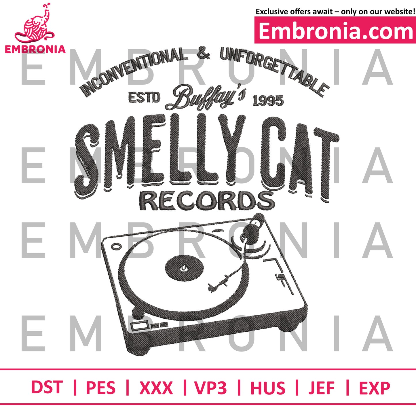 Smelly cat embroidery