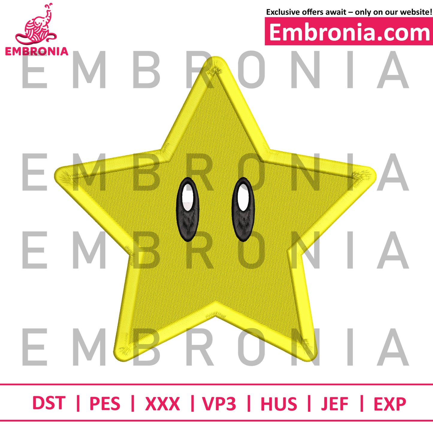 Star mario embroidery