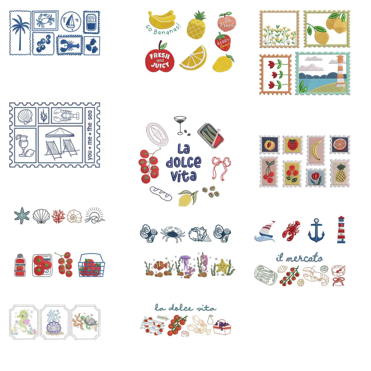 Summer Embroidery Designs bundle, Summer Beach design