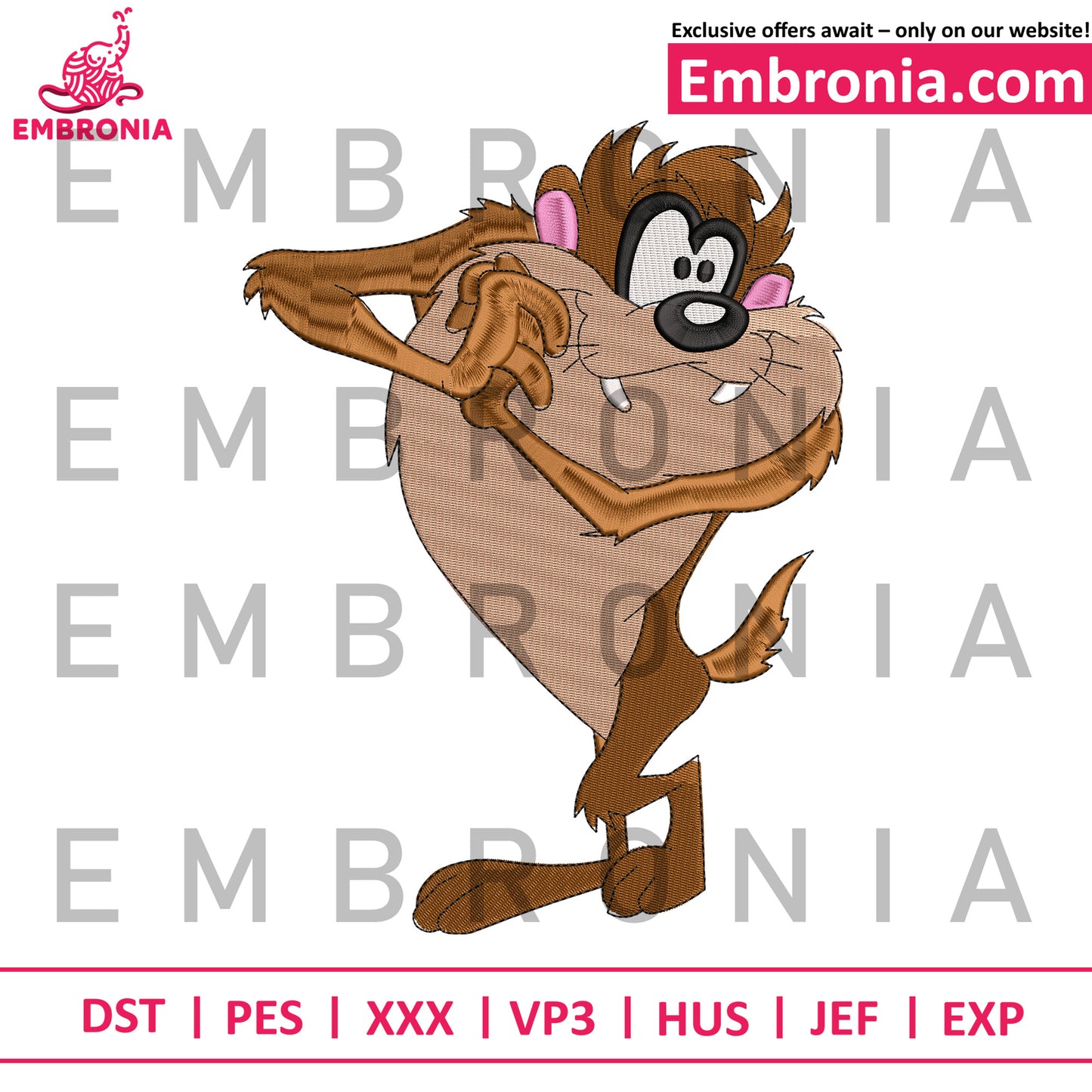 Taz-Mania embroidery