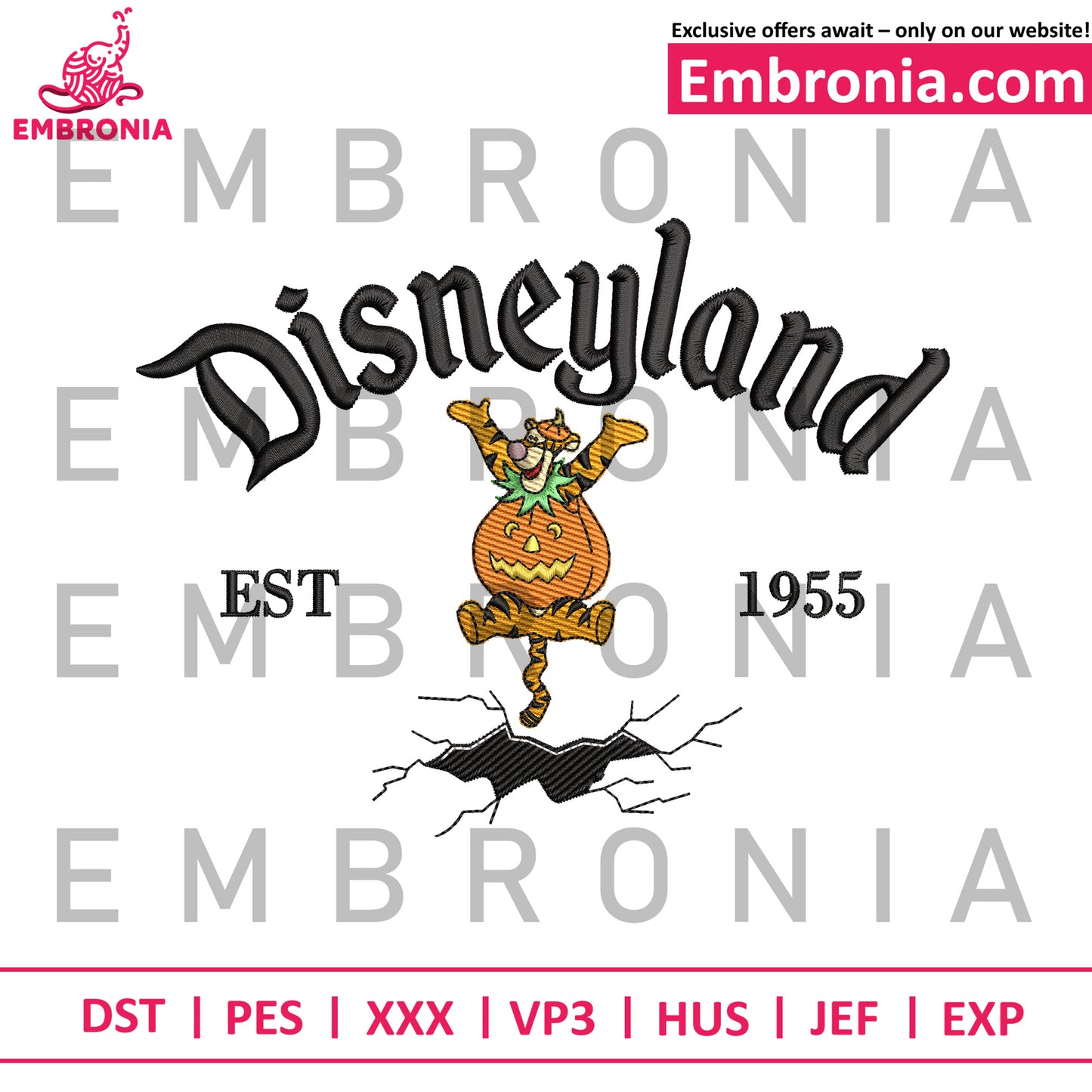 Tigger pumpkin embroidery