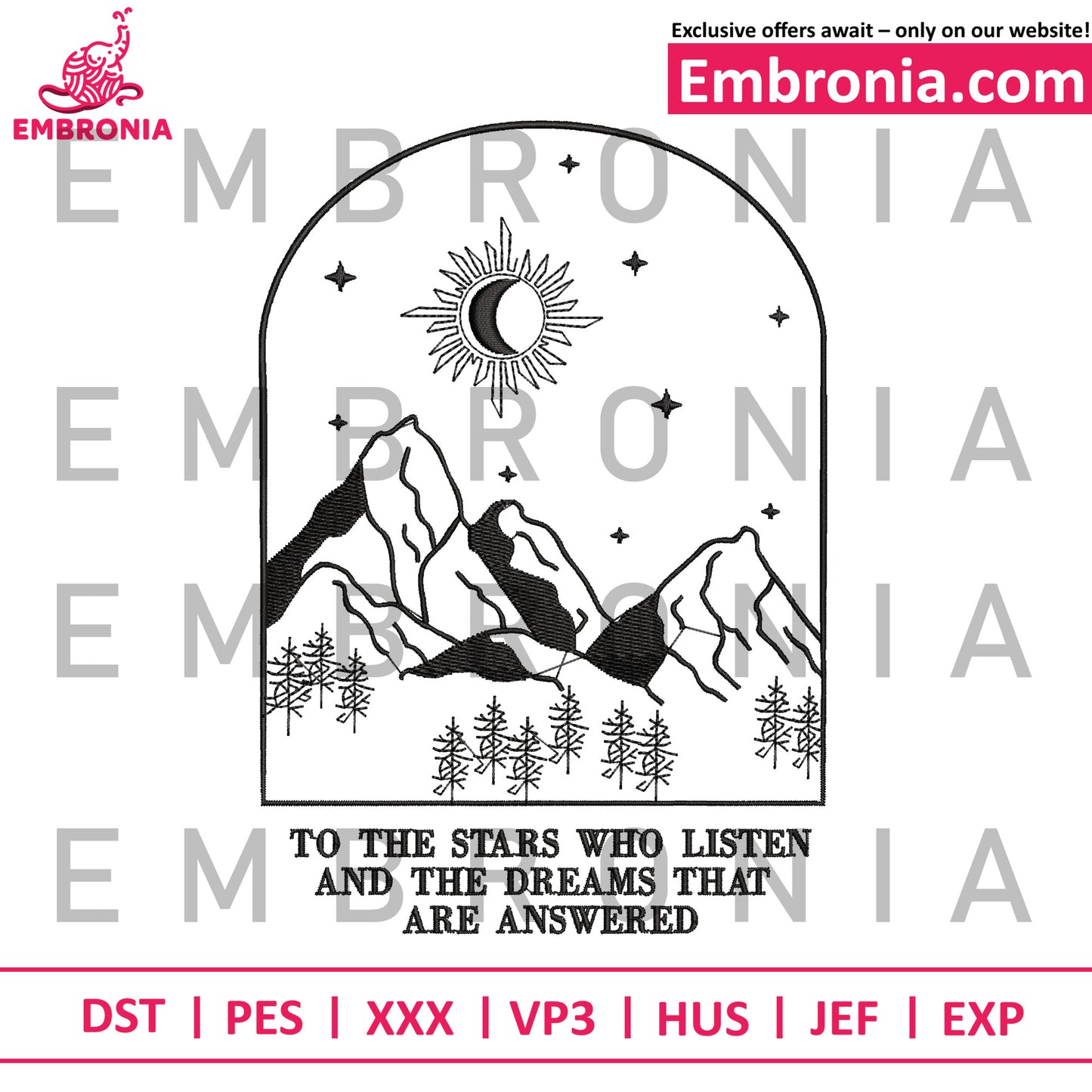 To the star embroidery