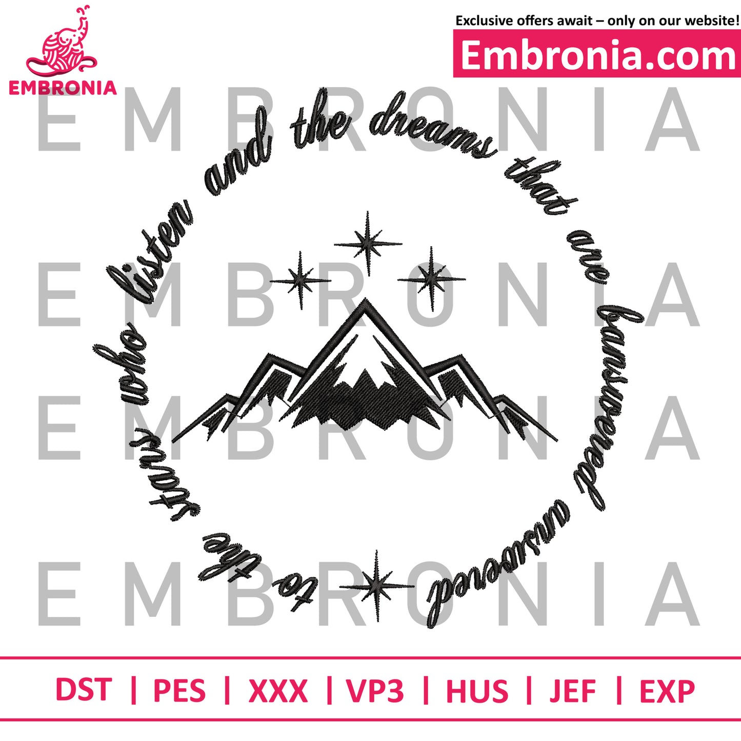 To the stars embroidery 3