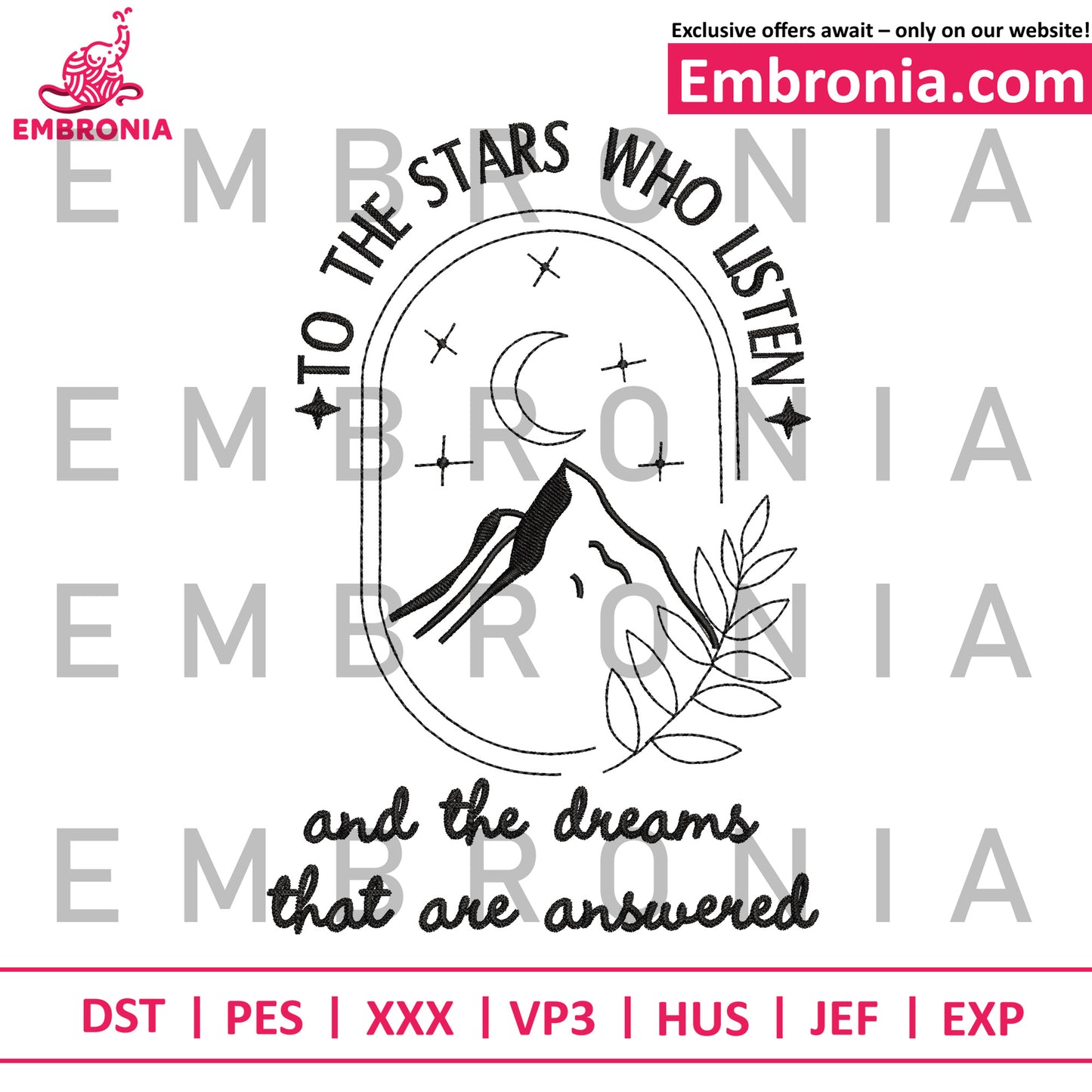 To the stars embroidery