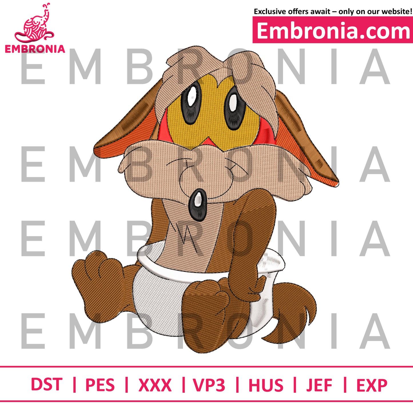 Wile E. Coyote embroidery