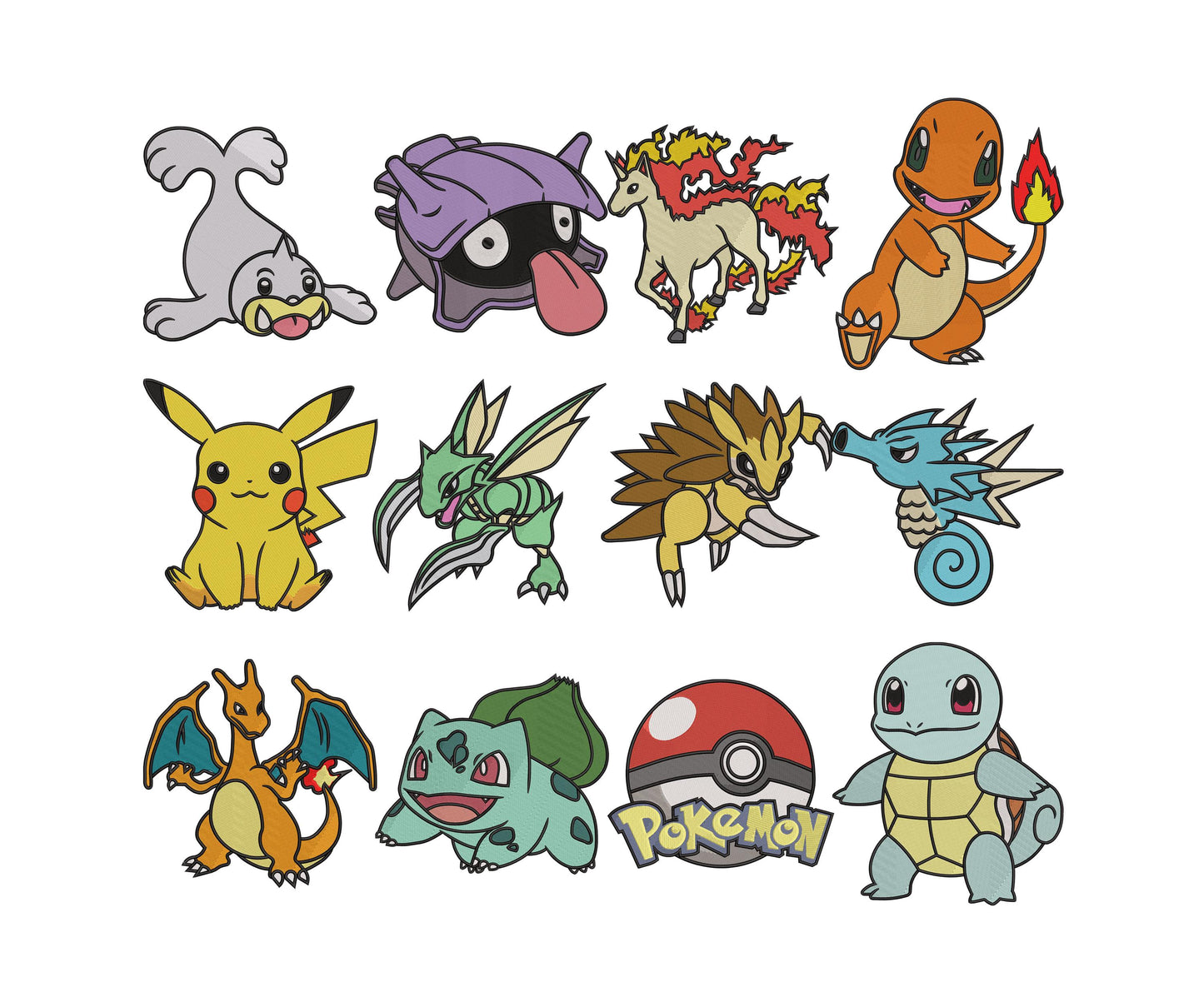 Pokemon Embroidery Designs Bundle, Pokemon bundle Design