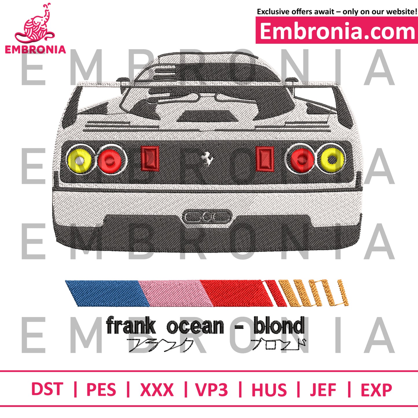 Anime car embroidery