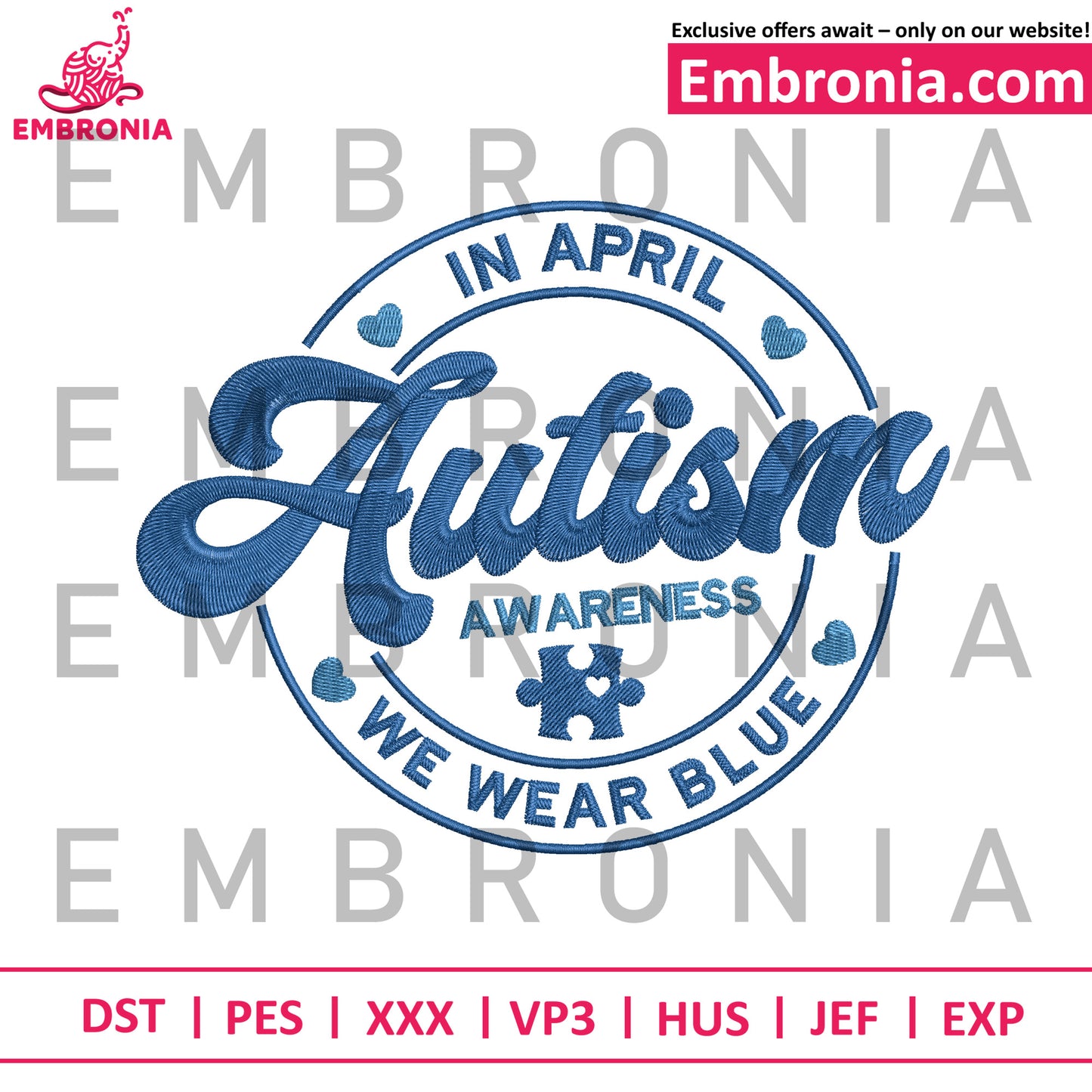 Autism logo embroidery