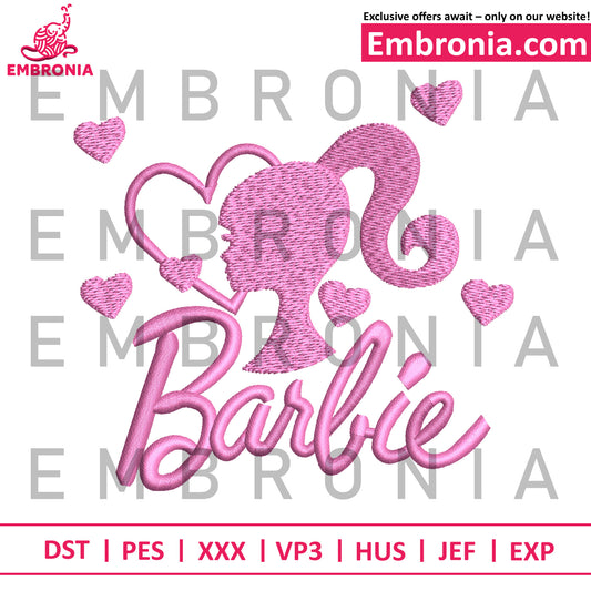 Barbie logo embroidery