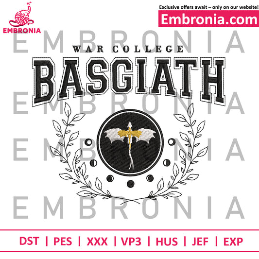 Basgiath embroidery, fourth wing embroidery, rider jacket embroidery
