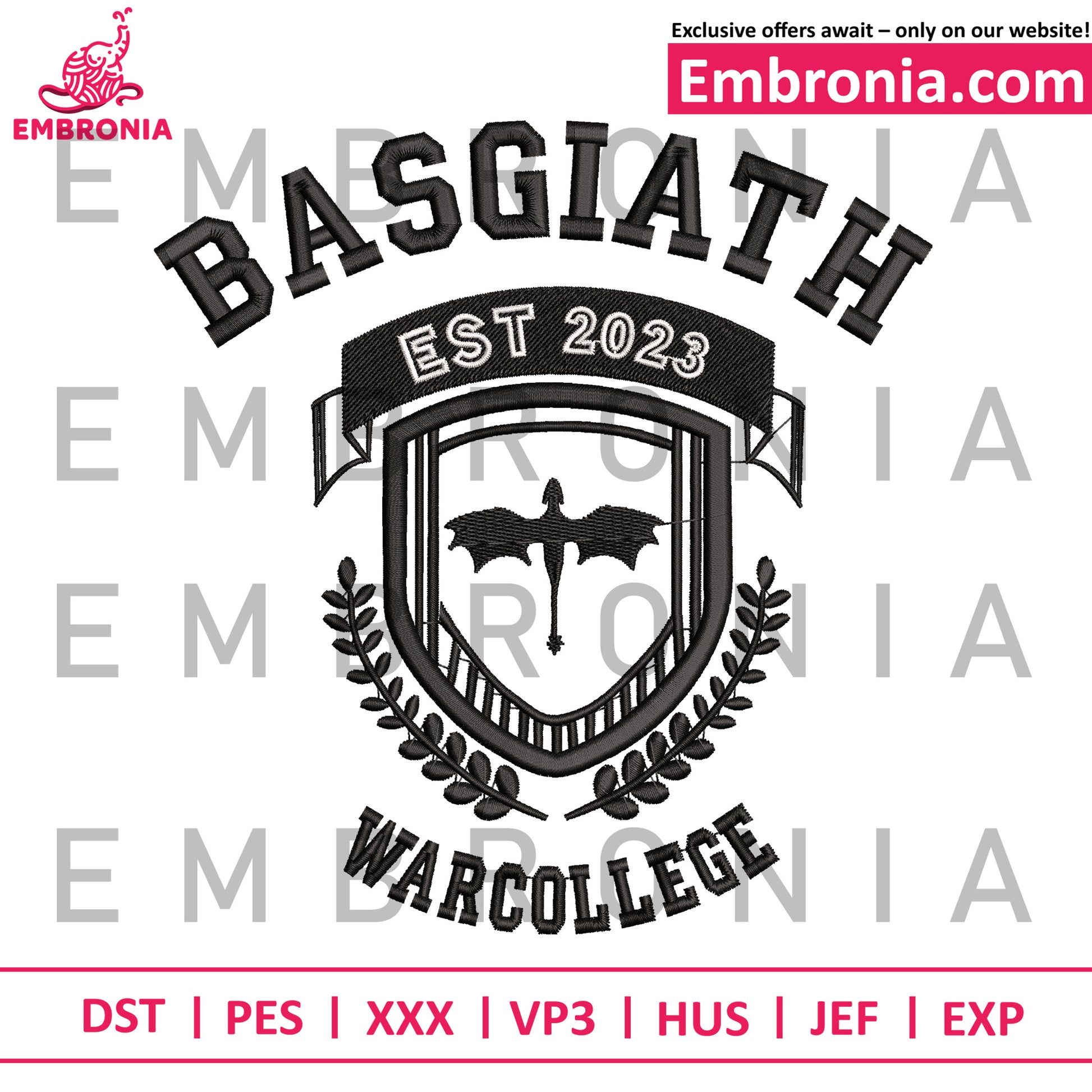 Basgiath logo embroidery