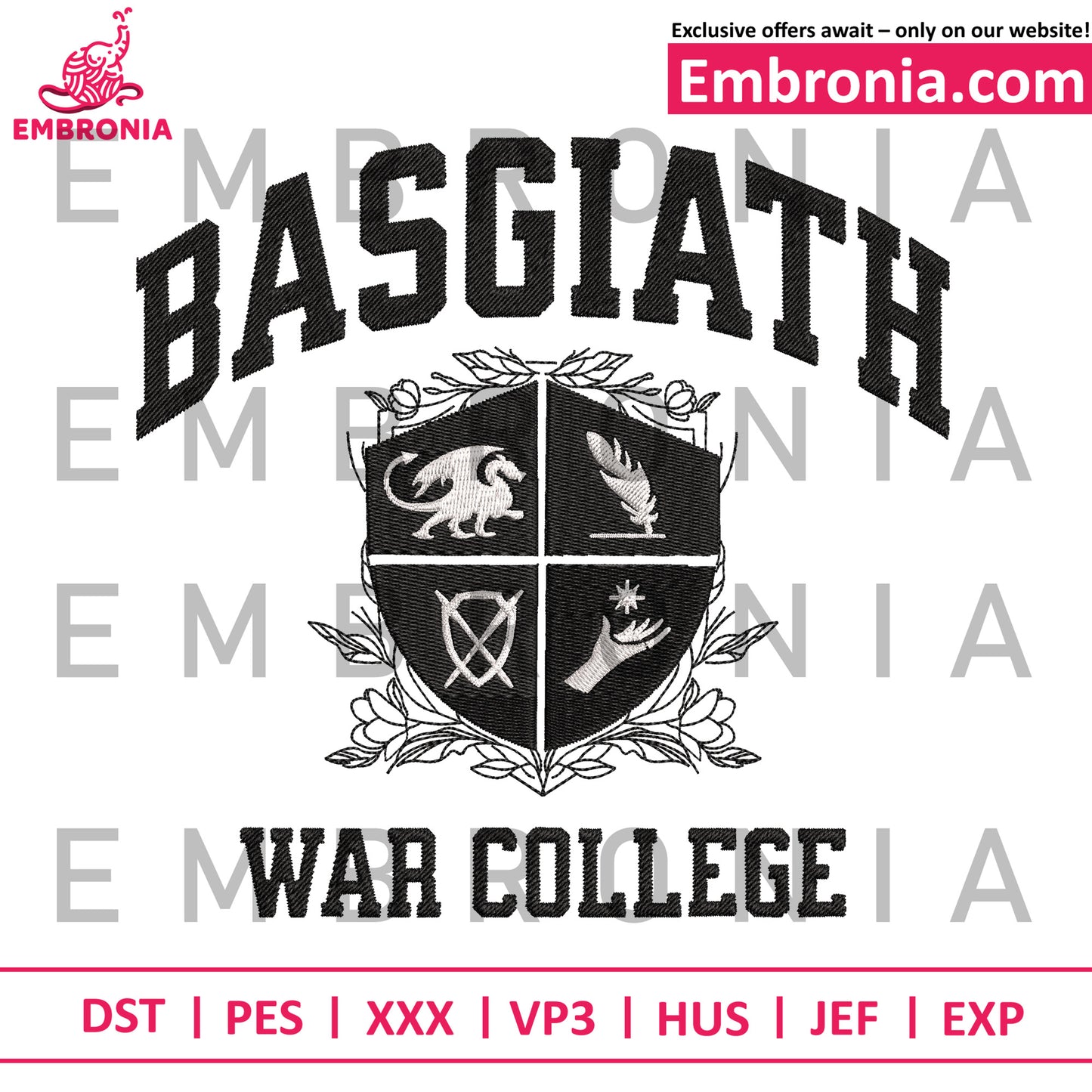 Basgiath war college embroidery