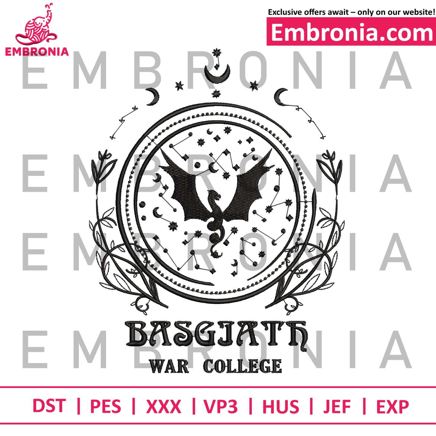 Basgiath embroidery design