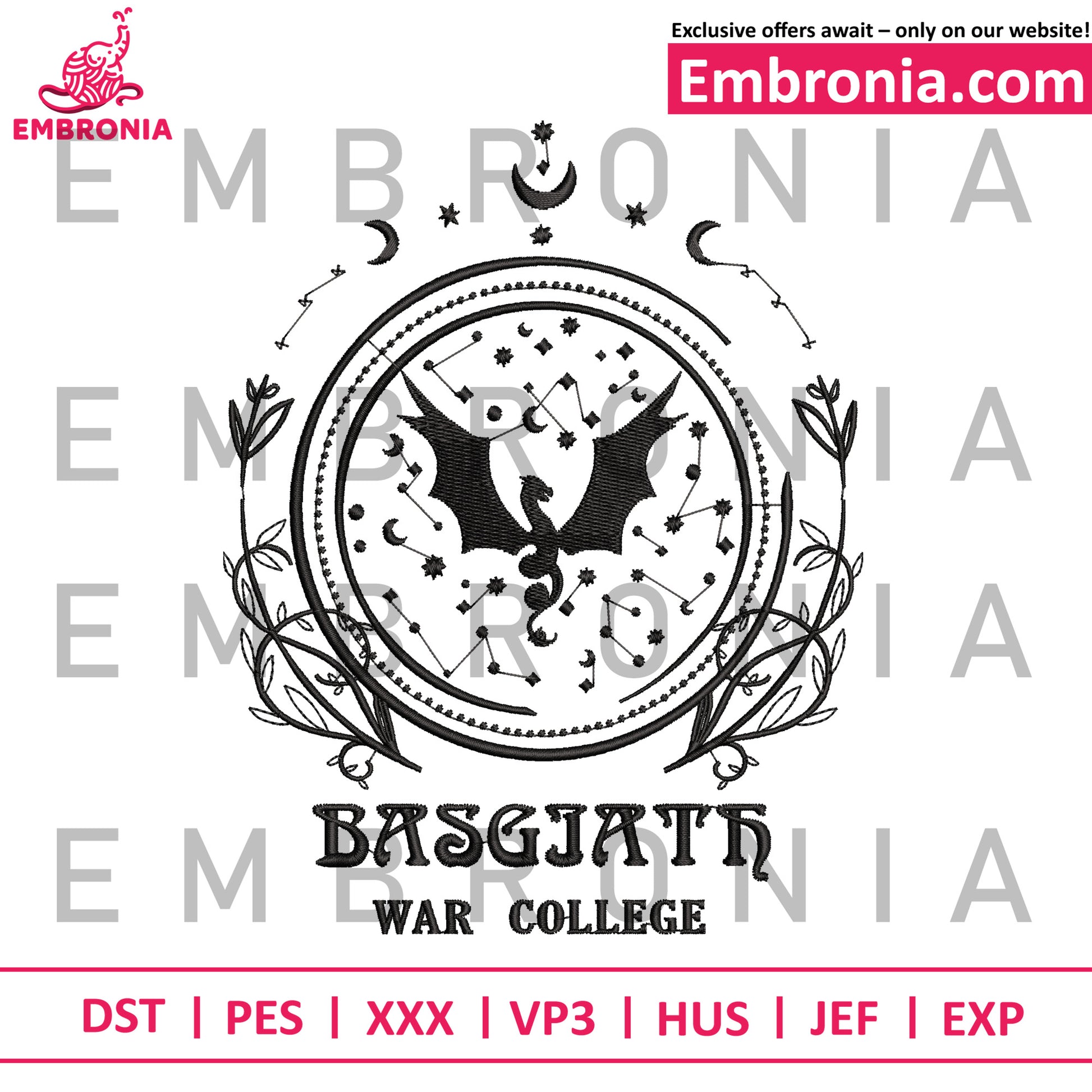 Basgiath embroidery design